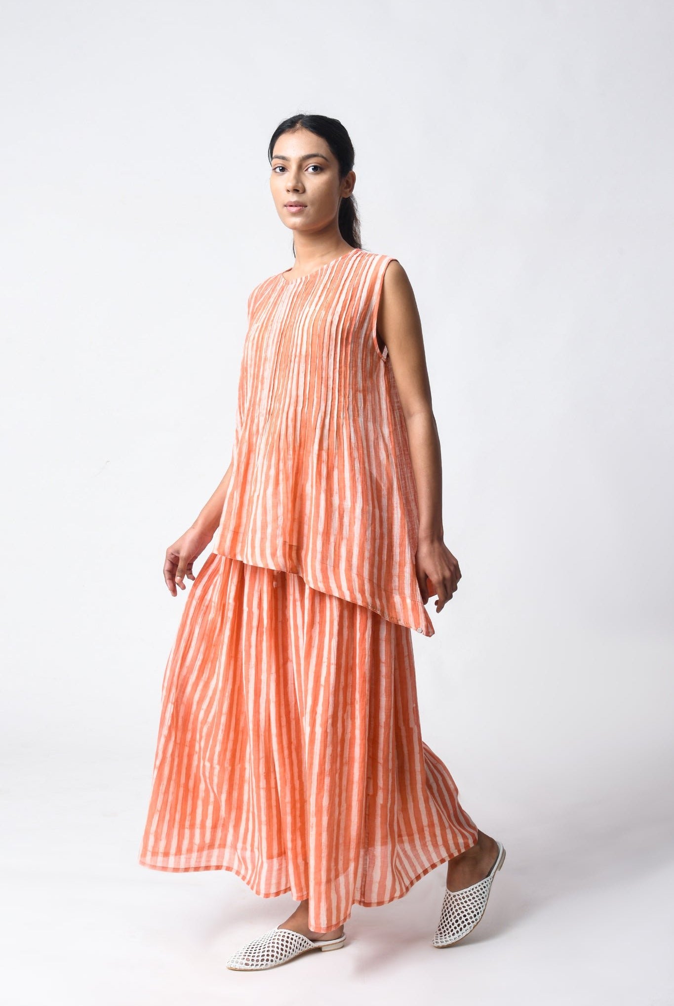 Pintuck Coral Cord Set - CiceroniSkirt SetJayati Goenka