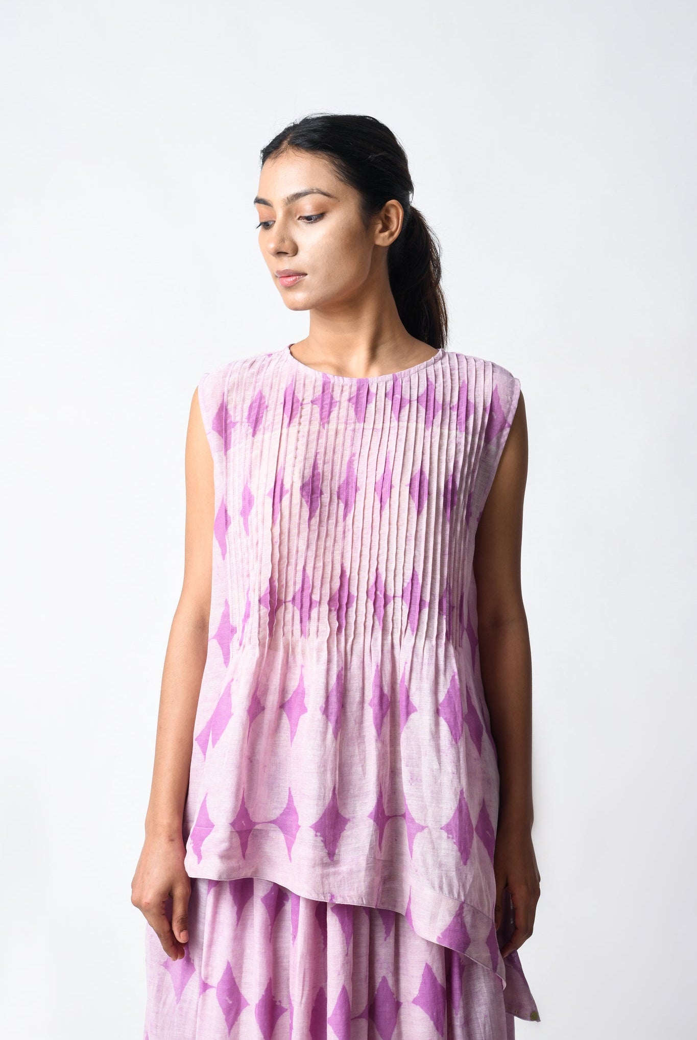 Pintuck Plum Cord Set - CiceroniSkirt SetJayati Goenka