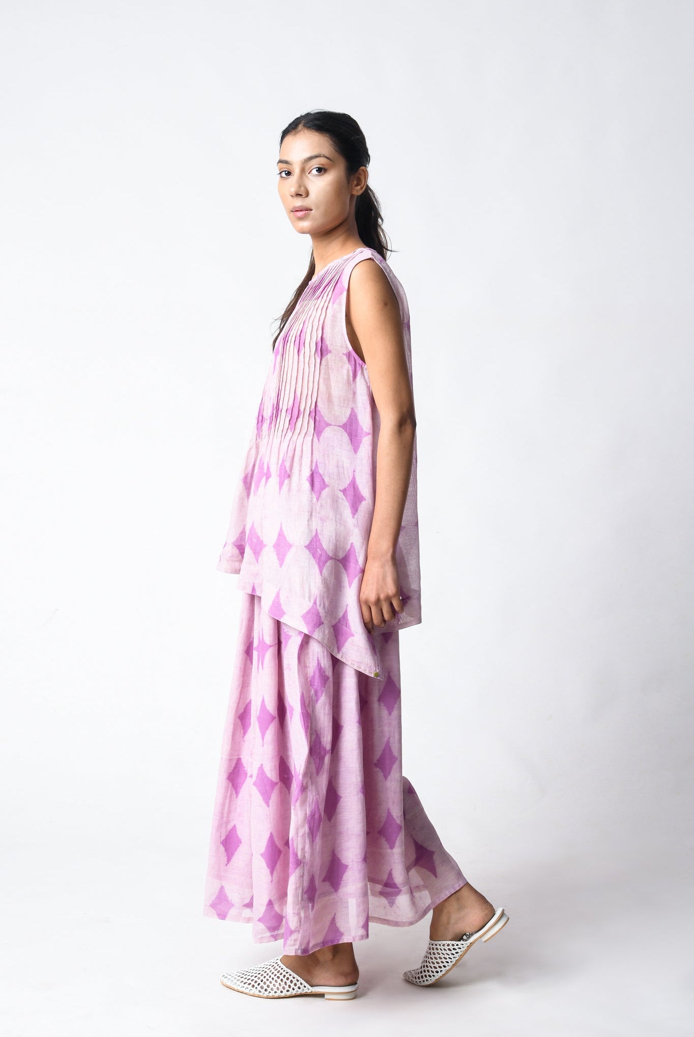 Pintuck Plum Cord Set - CiceroniSkirt SetJayati Goenka