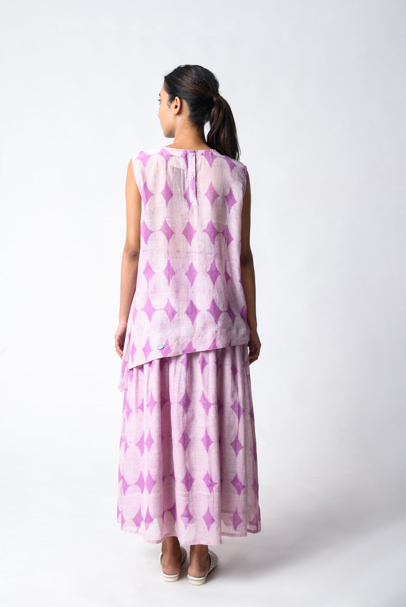 Pintuck Plum Cord Set - CiceroniSkirt SetJayati Goenka