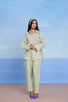 Pista Linen Oversized Flared Shirt Set - CiceroniCo - ord SetSaphed