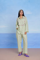 Pista Linen Oversized Flared Shirt Set - CiceroniCo - ord SetSaphed