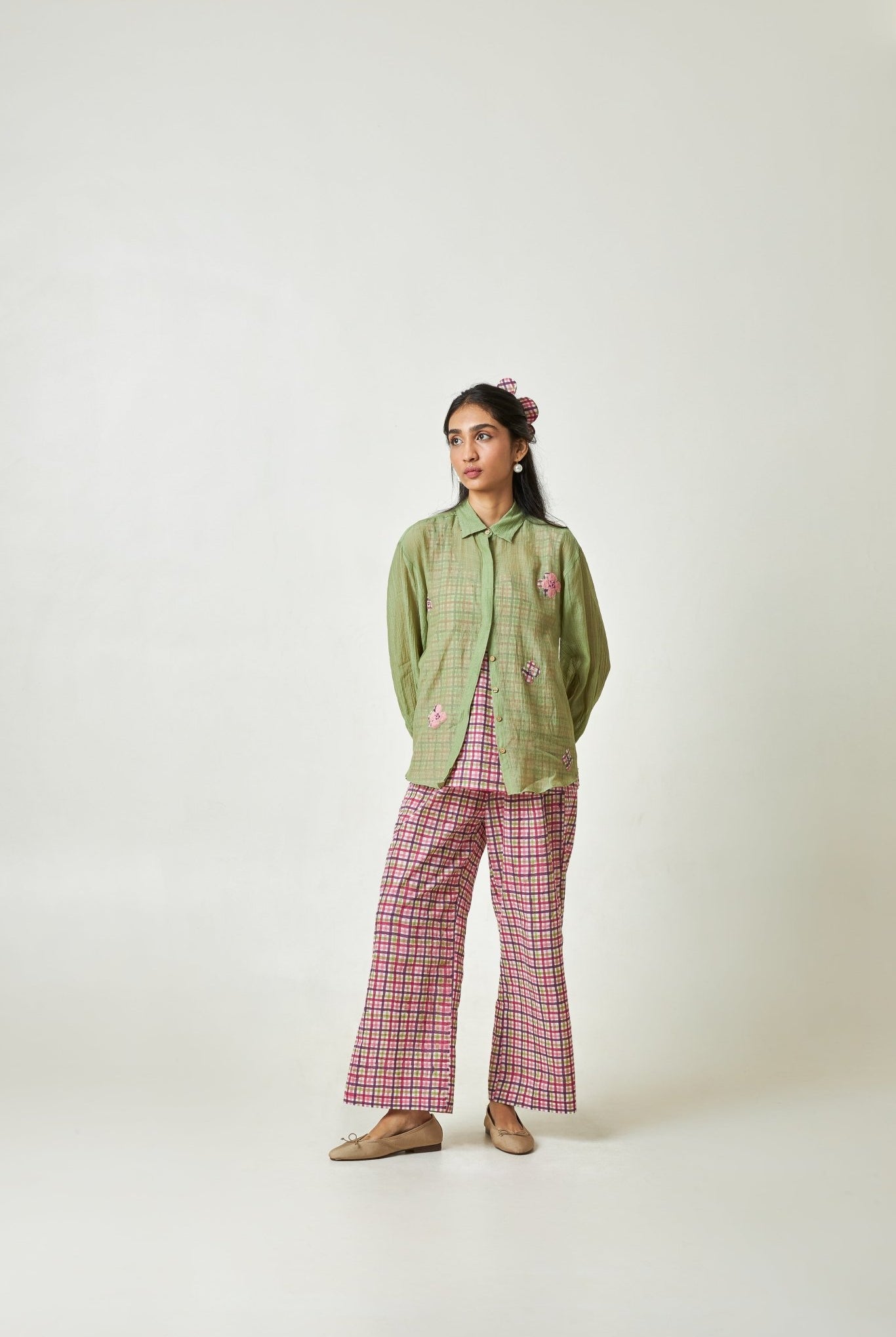 Pistachio Embroidered Shirt - CiceroniShirtPants and Pajamas