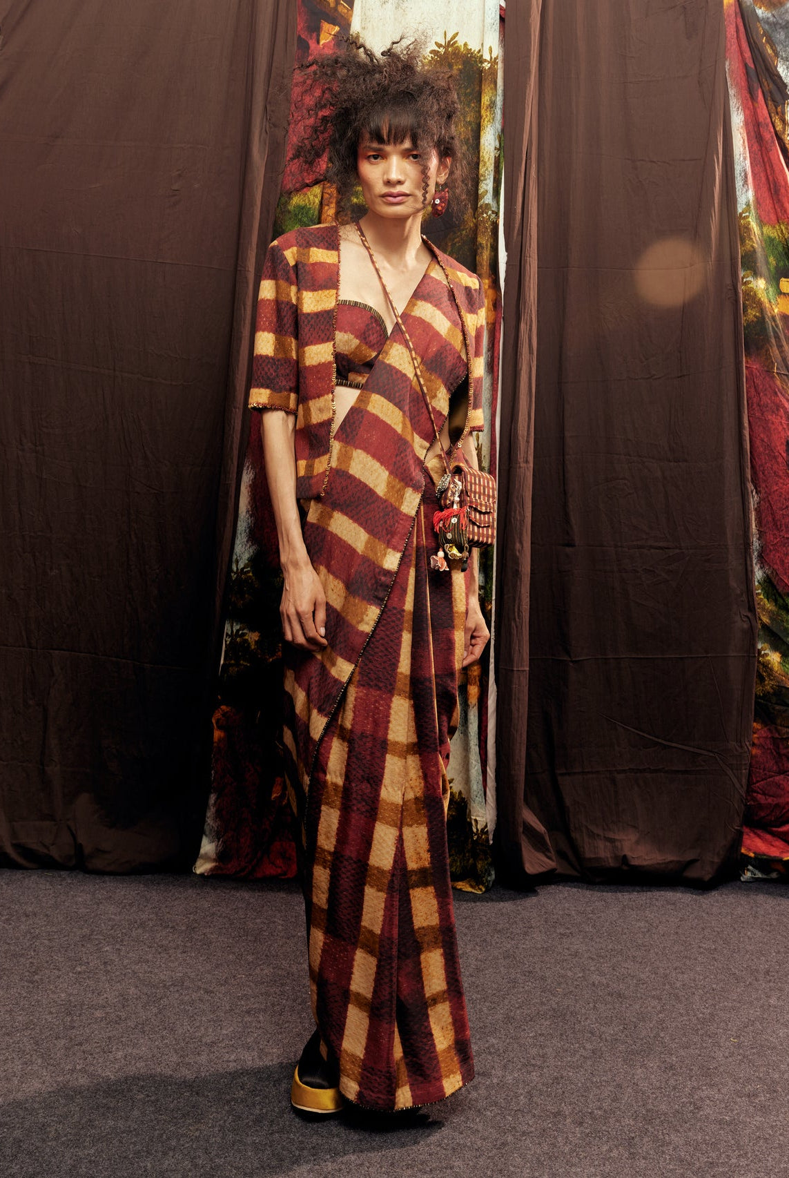 Plaid Saree - CiceroniSareeTil