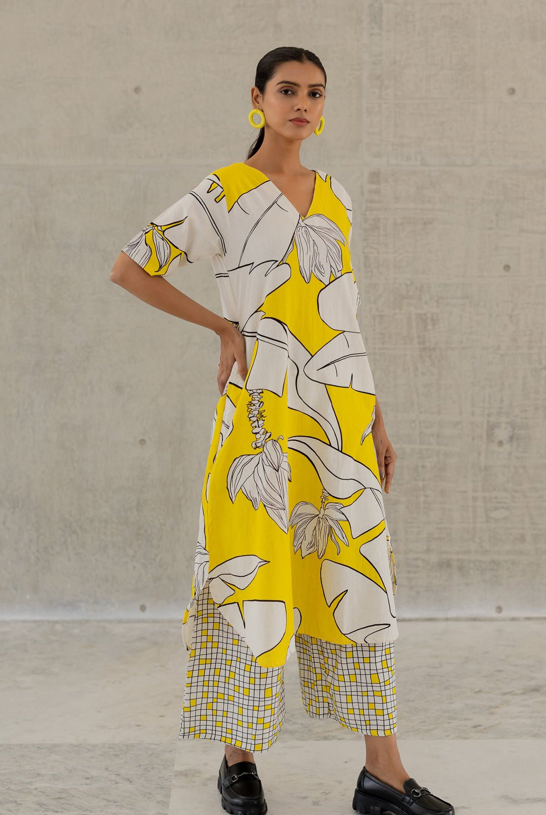 Plantain Orchard Kurta and Checks Palazzo Set - RTS - CiceroniKurta Set, Everyday WearSilai Studio