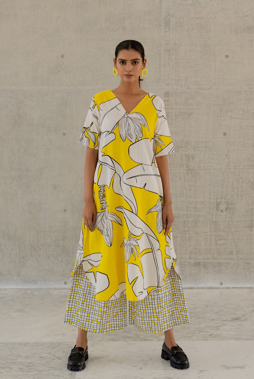 Plantain Orchard Kurta and Checks Palazzo Set - RTS - CiceroniKurta Set, Everyday WearSilai Studio