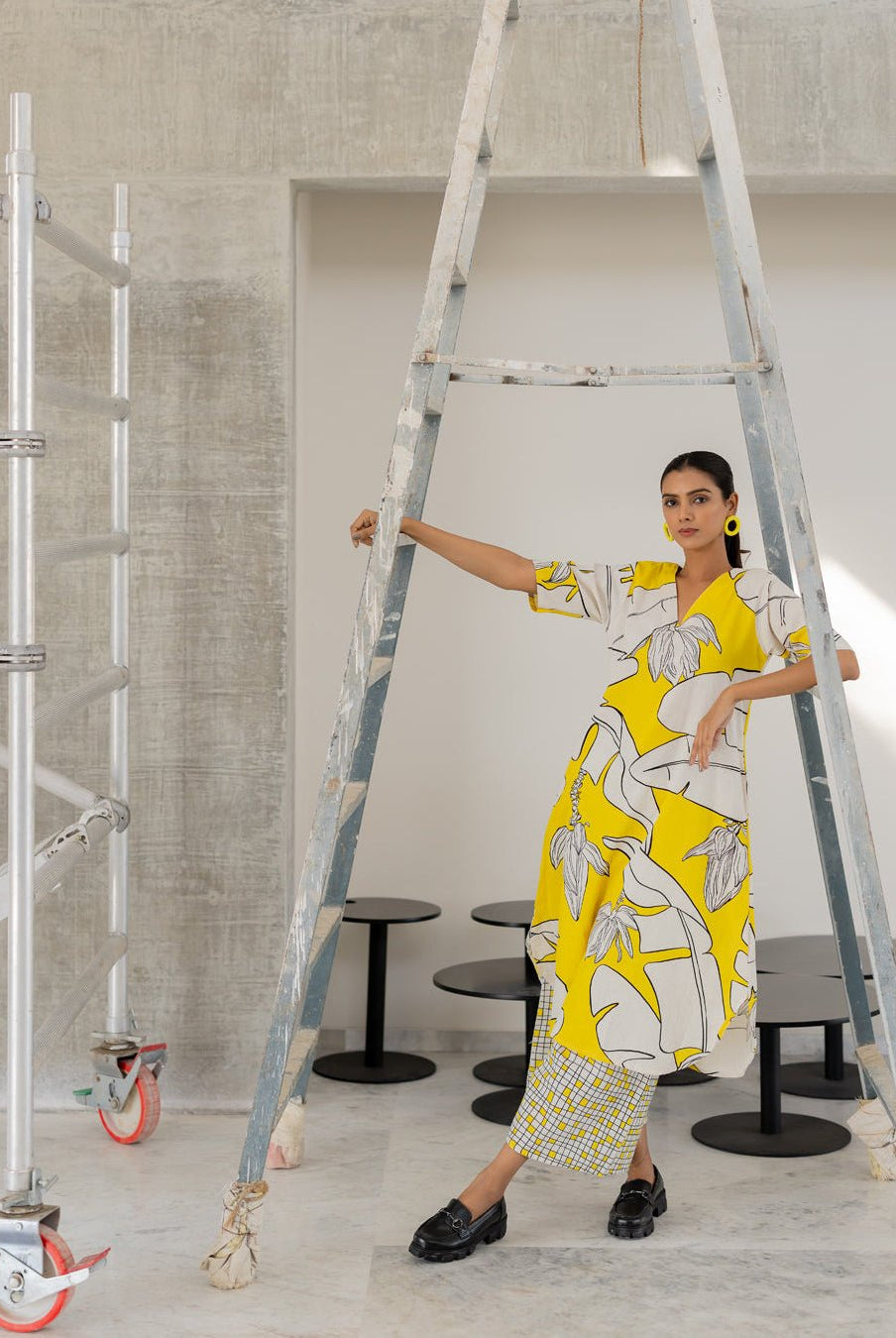 Plantain Orchard Kurta and Checks Palazzo Set - RTS - CiceroniKurta Set, Everyday WearSilai Studio