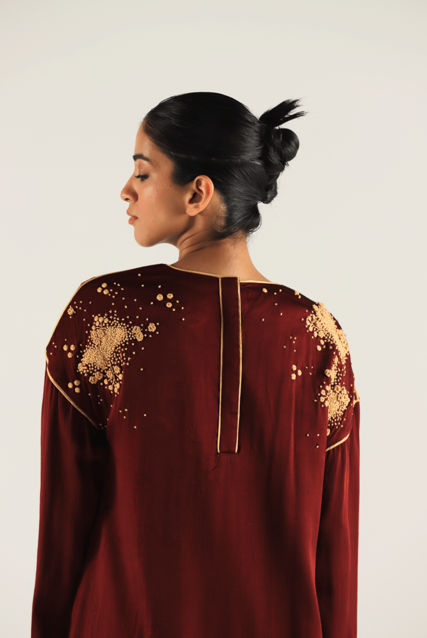 Plum Embroidered Boyfriend Kurta Set - CiceroniKurta Set, Festive WearTil