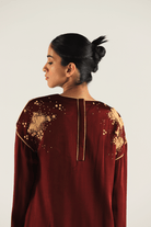 Plum Embroidered Boyfriend Kurta Set - CiceroniKurta Set, Festive WearTil