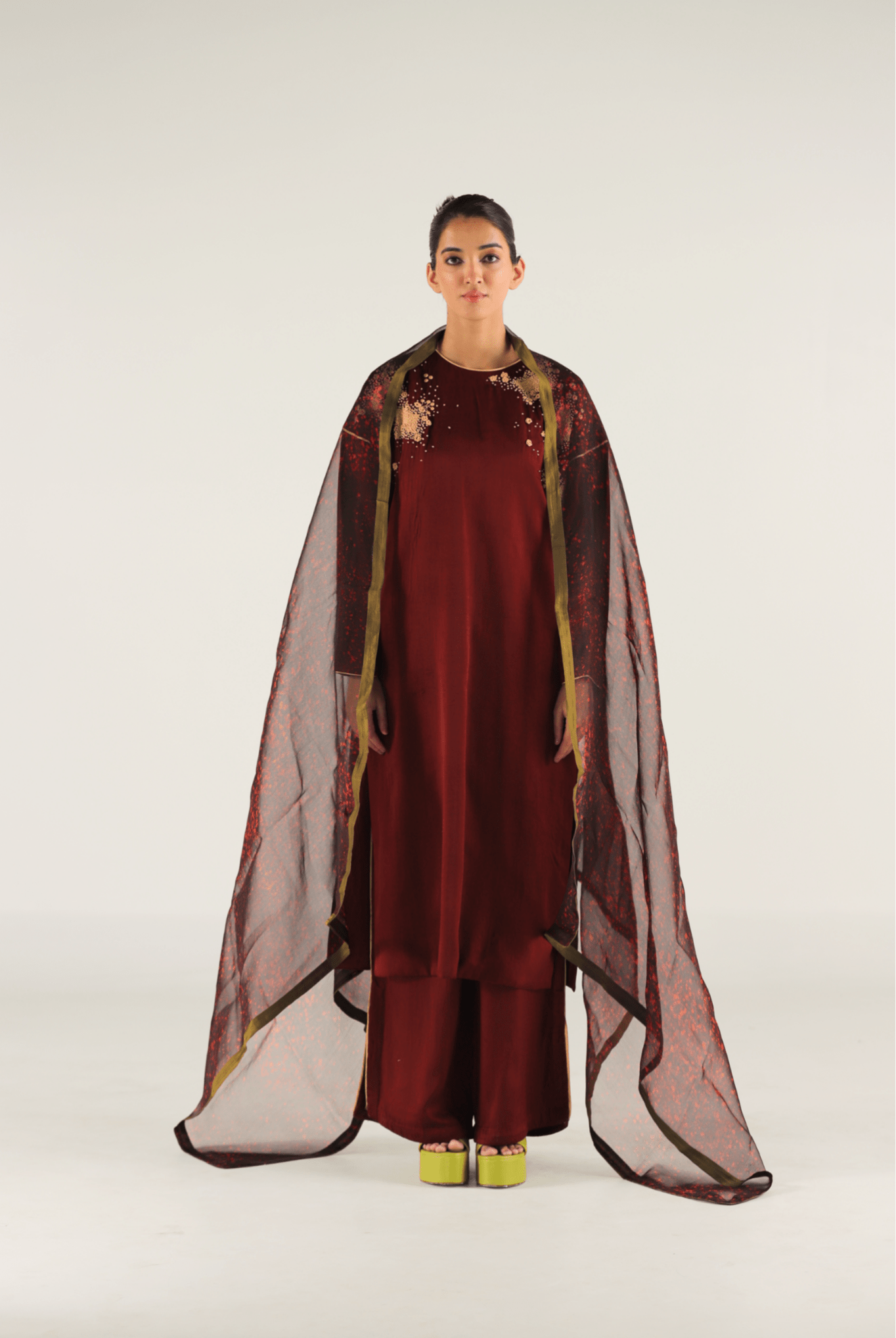 Plum Embroidered Boyfriend Kurta Set - CiceroniKurta Set, Festive WearTil