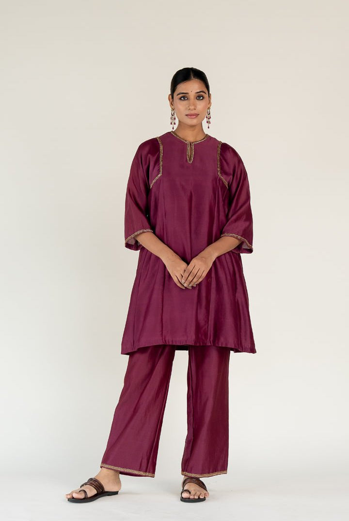 Plum Zainab Kurta (Set of 2) - CiceroniKurta Set, Festive WearNirjara