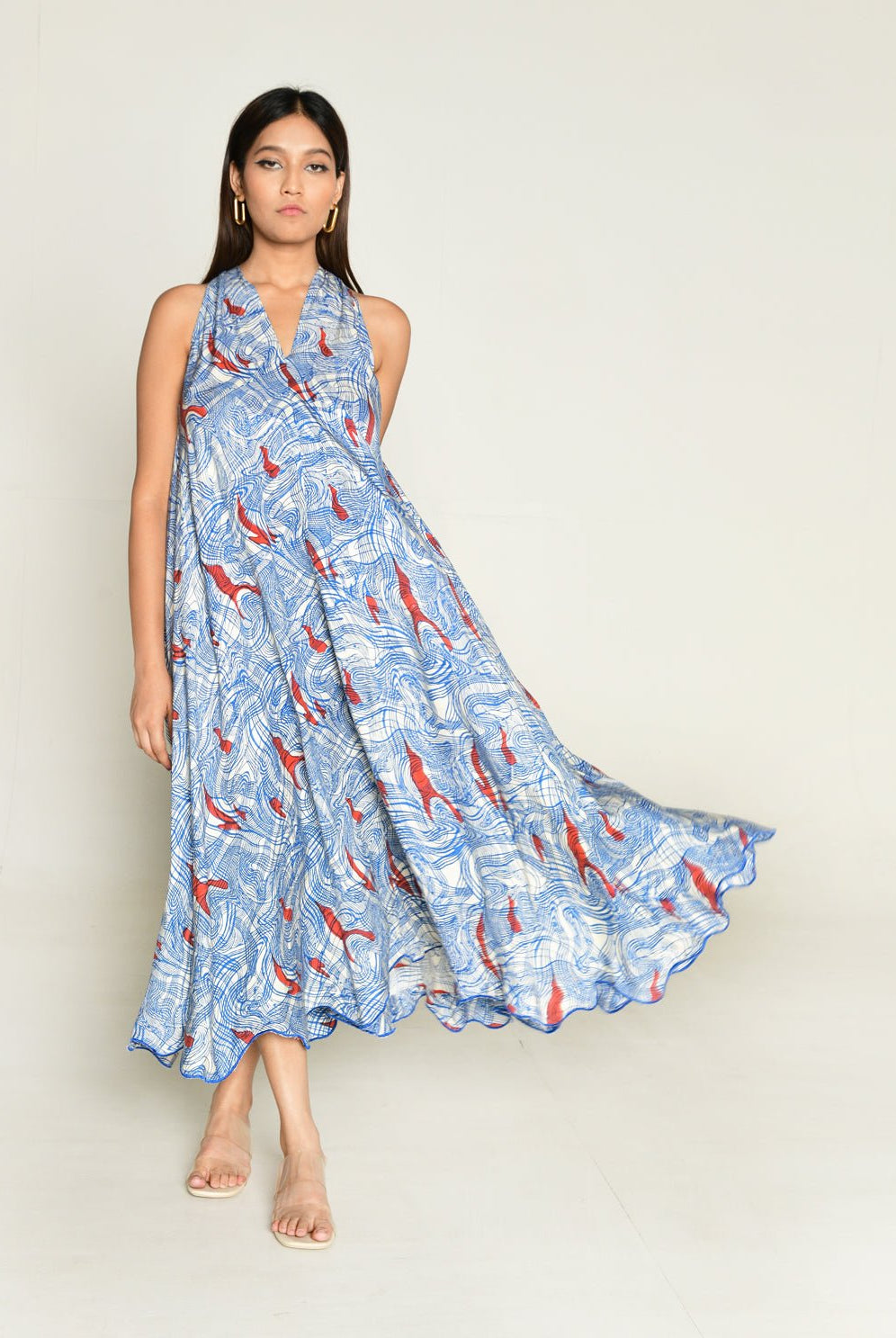 Ponzo Halter Neck Maxi Dress - CiceroniDressesRias Jaipur