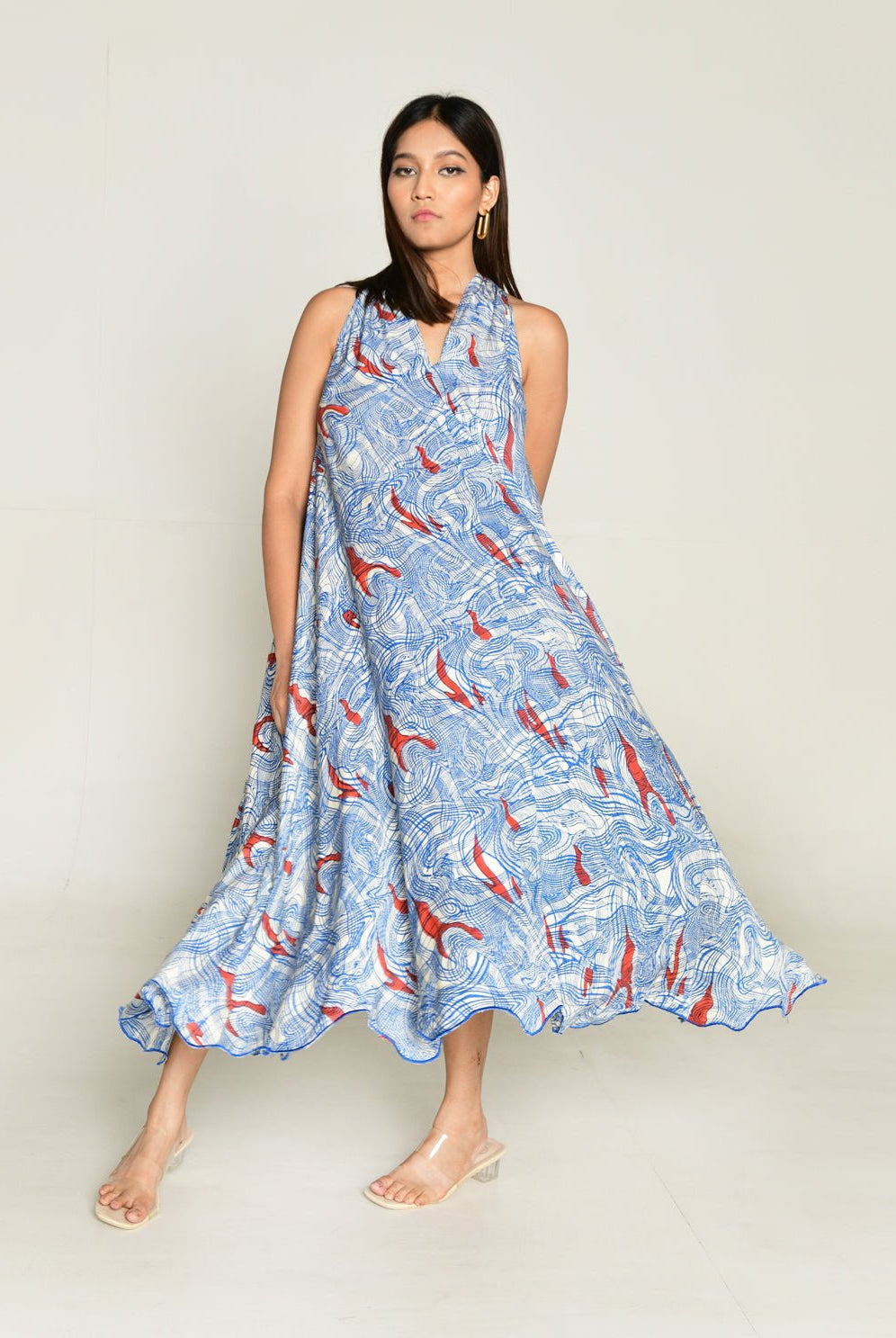 Ponzo Halter Neck Maxi Dress - CiceroniDressesRias Jaipur