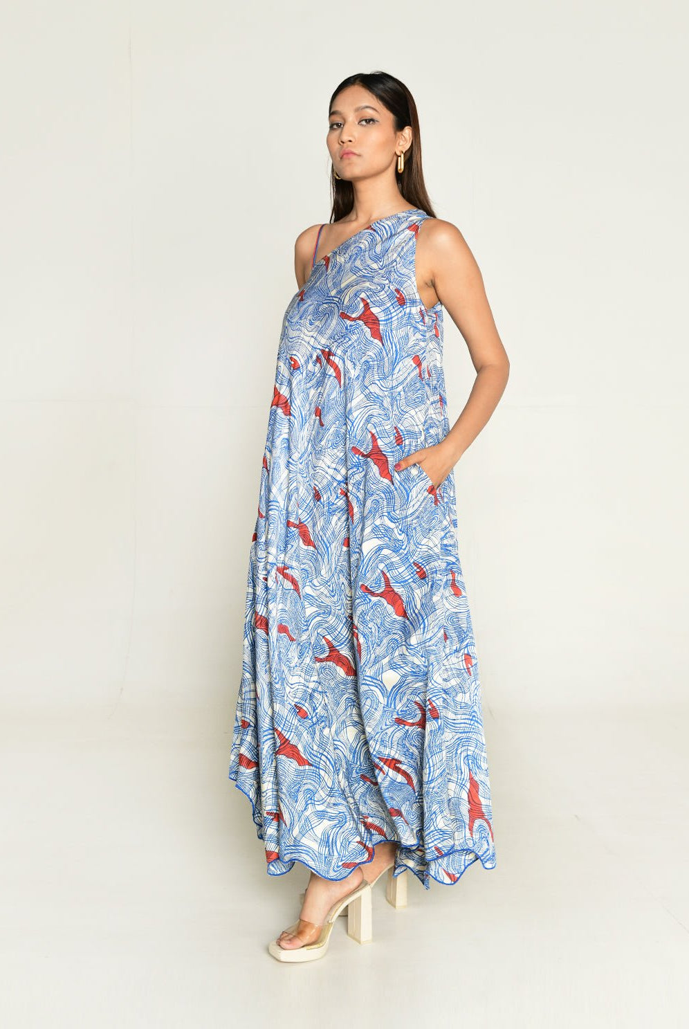 Ponzo One Shoulder Maxi Dress - CiceroniDressesRias Jaipur