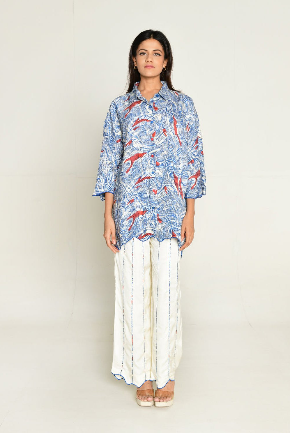 Ponzo Shirt With White Pants - CiceroniCo-ord SetRias Jaipur