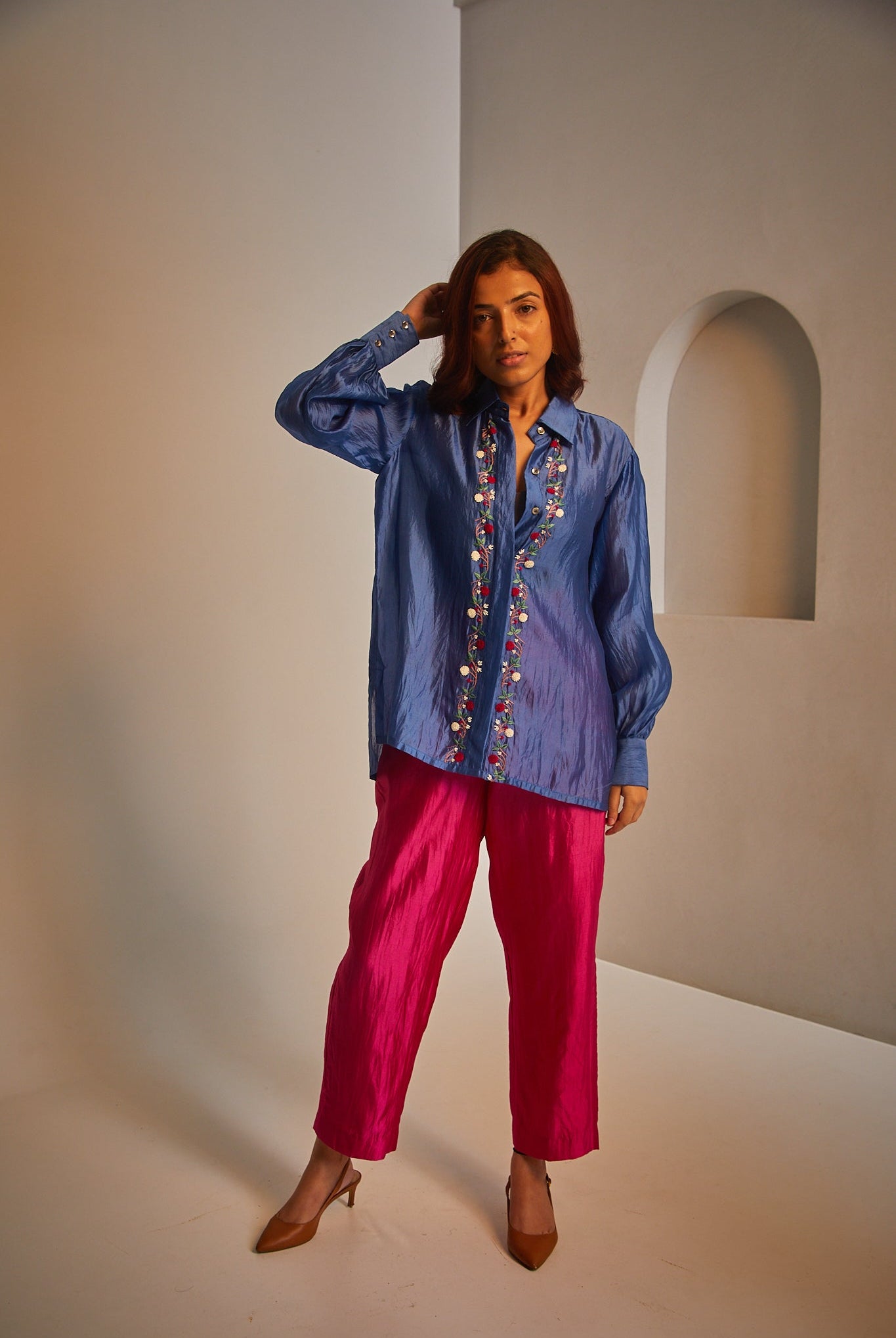 Poppy Silk Set - Blue - CiceroniCo - ord SetAmbrosia