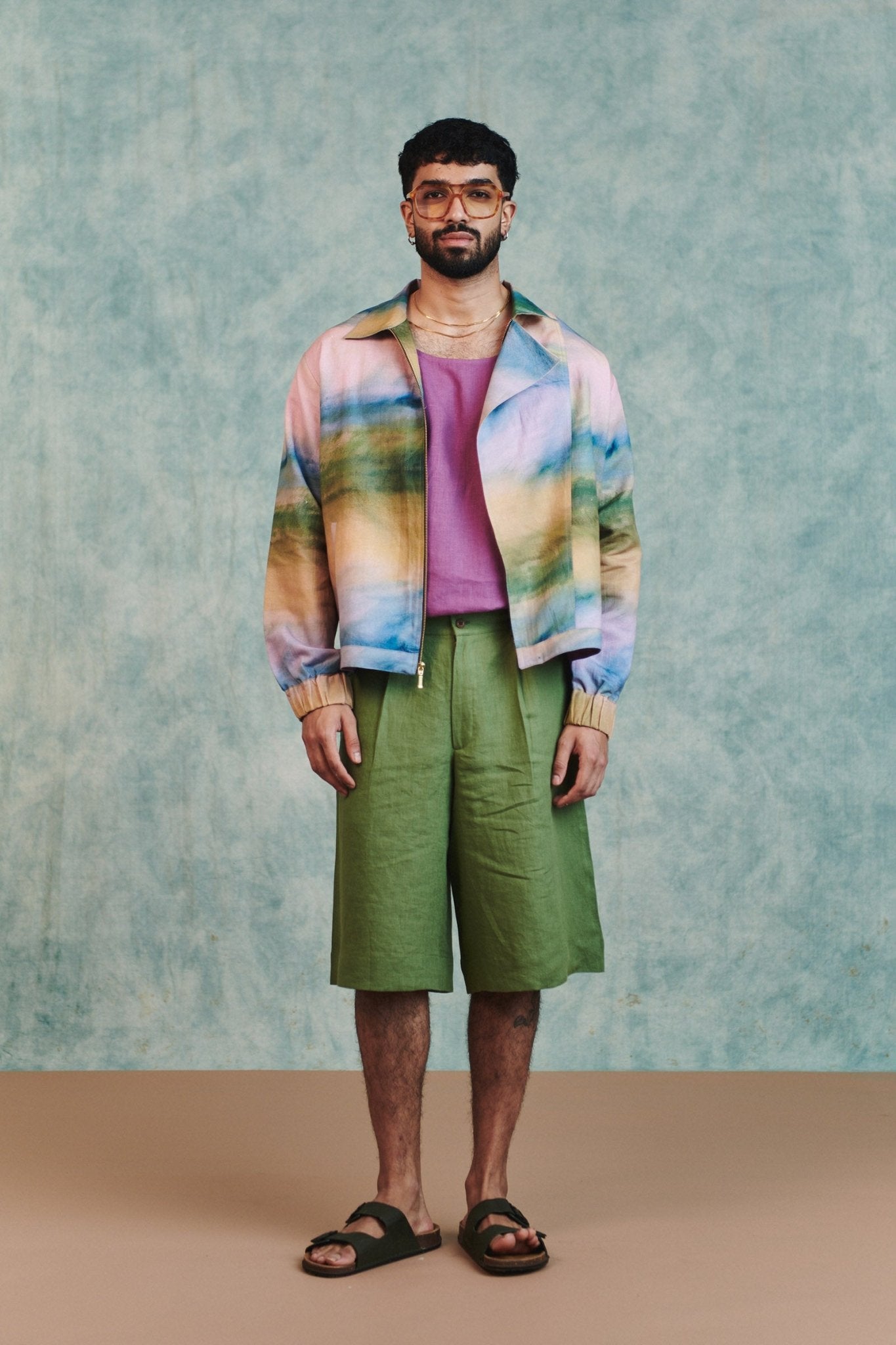Prism Co - Linen Men's Flap Jacket - CiceroniJacketsSaphed