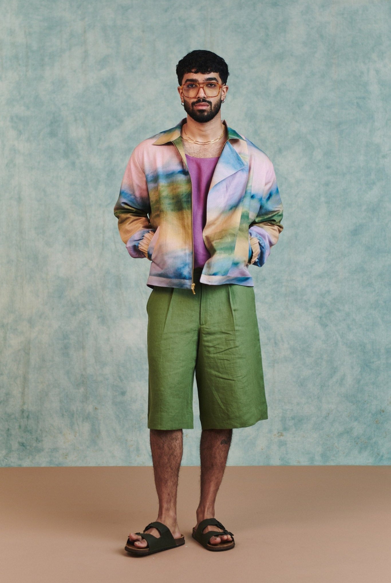 Prism Co - Linen Men's Flap Jacket - CiceroniJacketsSaphed