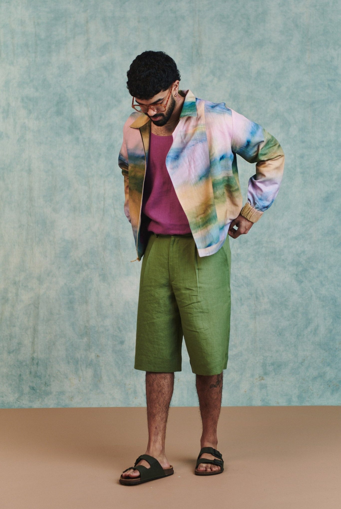 Prism Co - Linen Men's Flap Jacket - CiceroniJacketsSaphed
