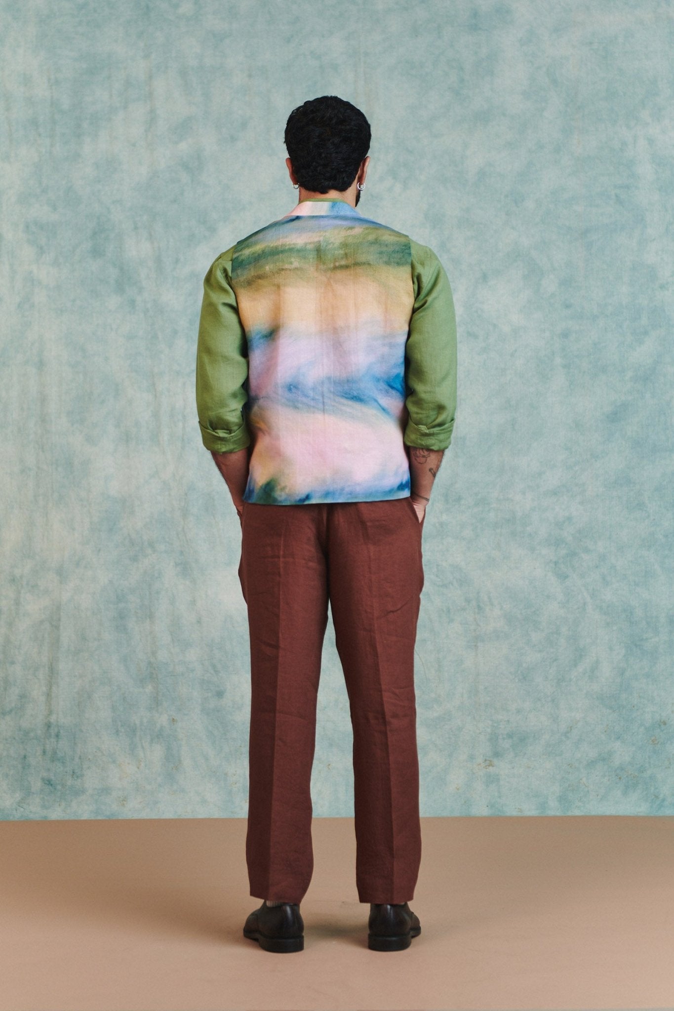 Prism Co - Linen Men's Nehru Jacket - CiceroniJacketsSaphed