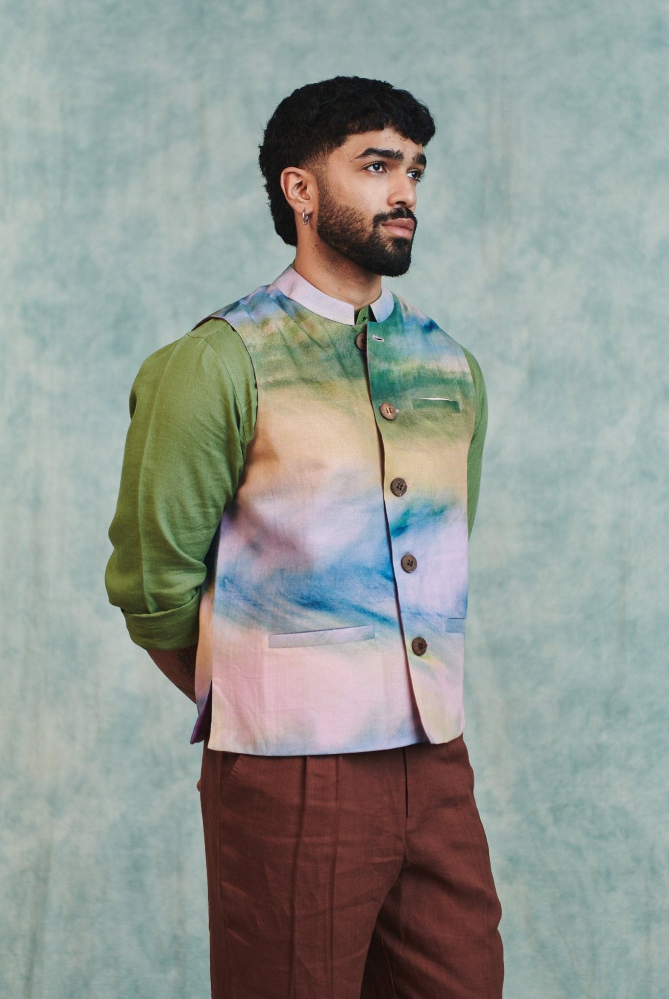 Prism Co - Linen Men's Nehru Jacket - CiceroniJacketsSaphed