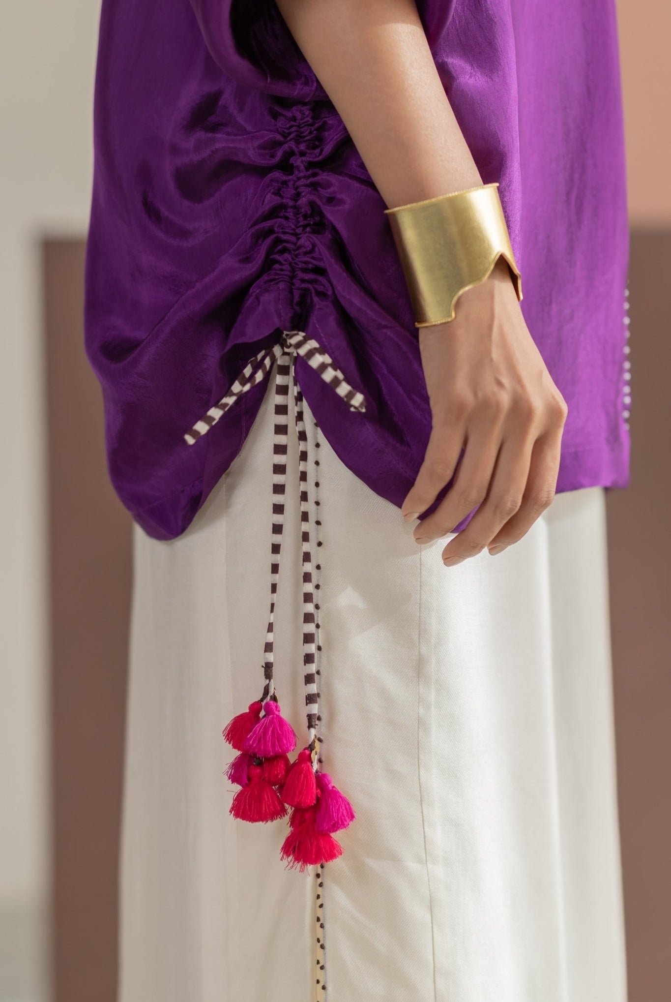 Purple and Off White Set - CiceroniCo-ord SetTussah