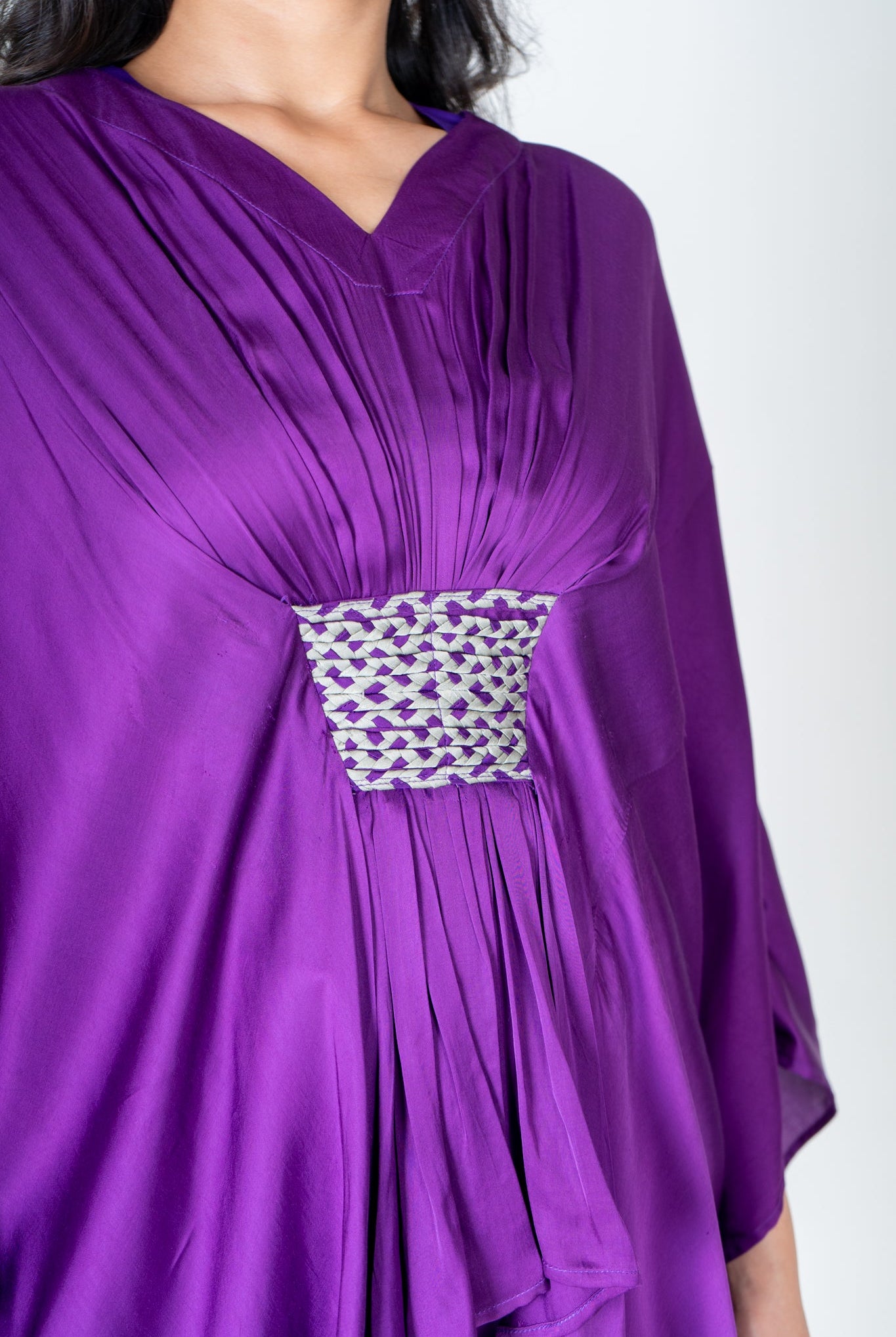 Purple - Green Braided Kaftan Co - ord Set - CiceroniCo - ord SetNeora