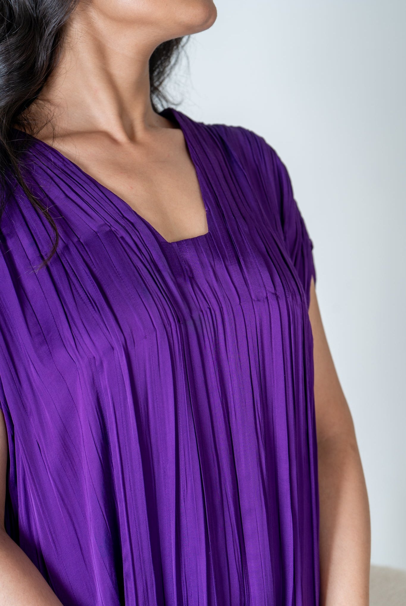 Purple - Yellow Color - Blocked Dress - CiceroniDressesNeora