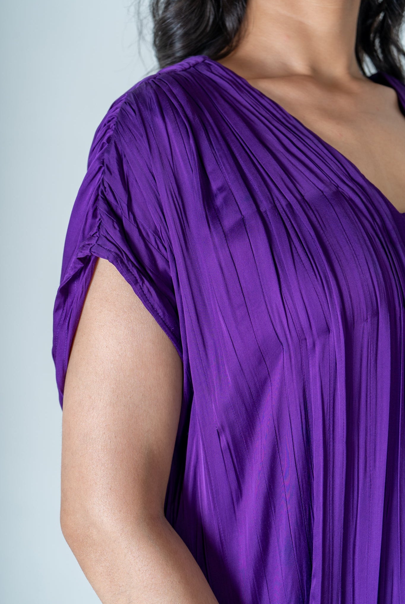 Purple - Yellow Color - Blocked Dress - CiceroniDressesNeora