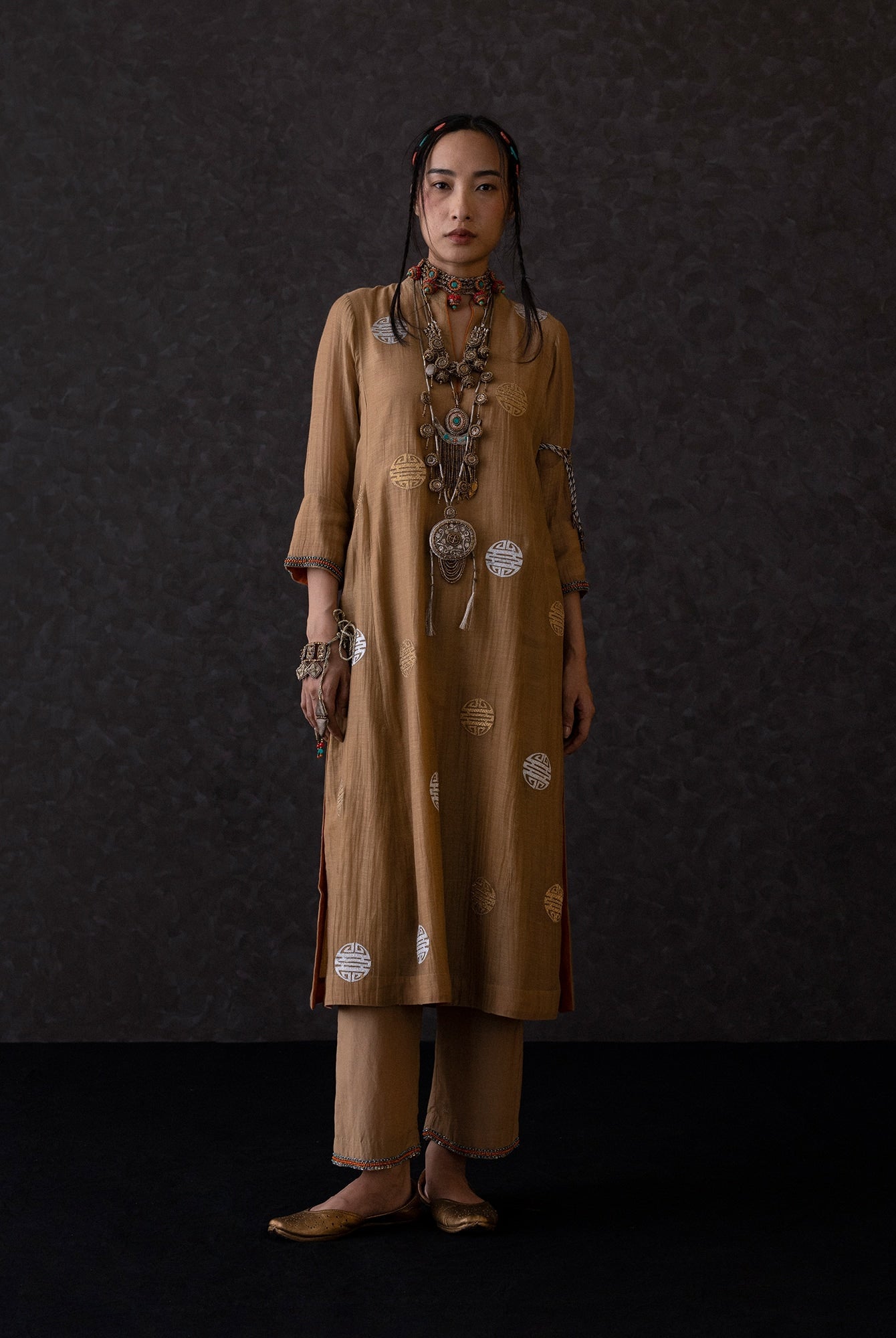 Qin Beige Kurta - CiceroniKurta Set, Festive WearShades of India