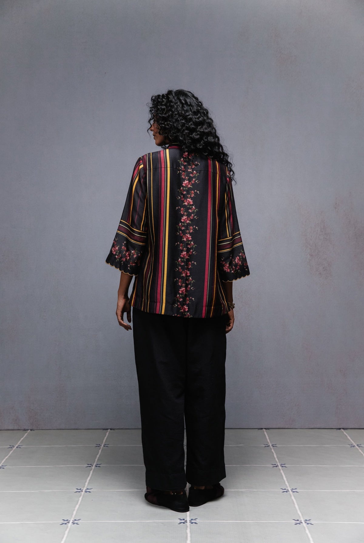 Raha Shirt in Black Stripes Set - CiceroniCo-ord SetSubbah