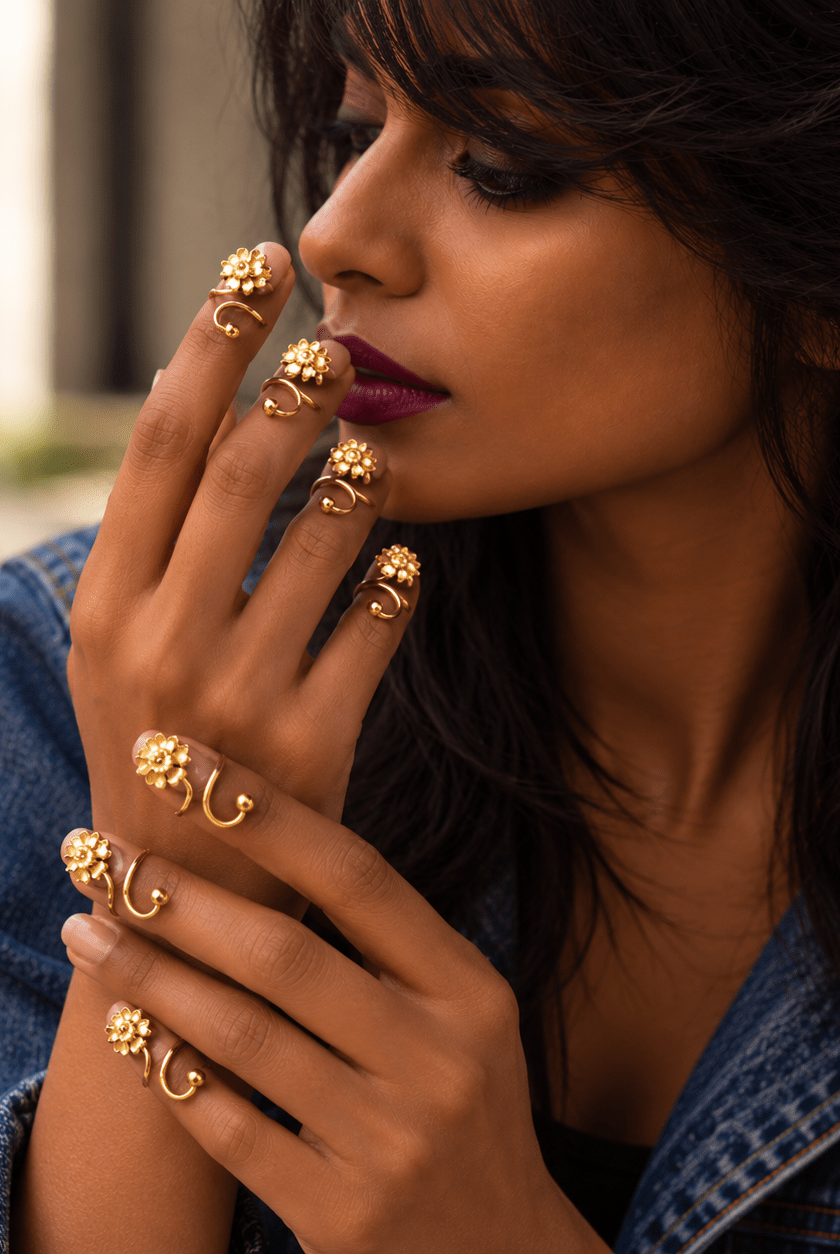 Raining Flower Nail Ring - CiceroniNail RingKalon Art Jewellery