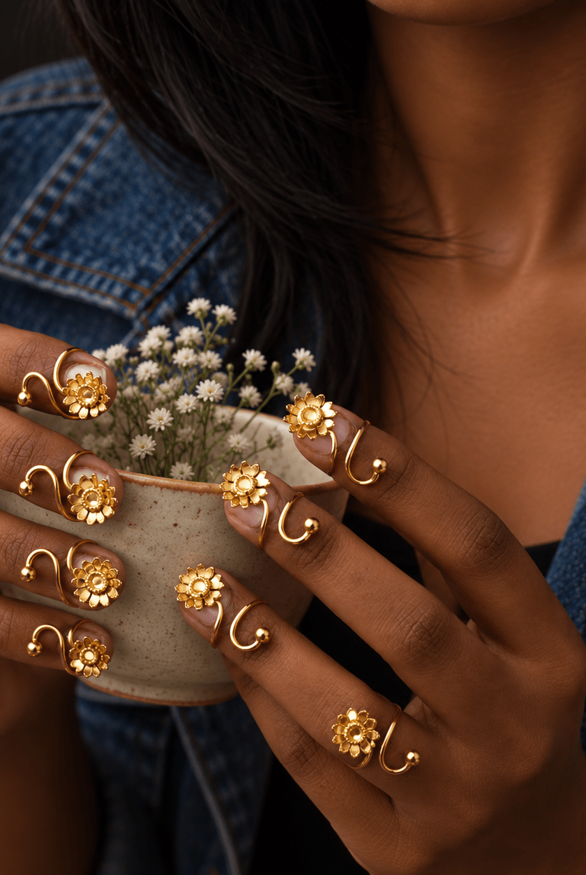 Raining Flower Nail Ring - CiceroniNail RingKalon Art Jewellery