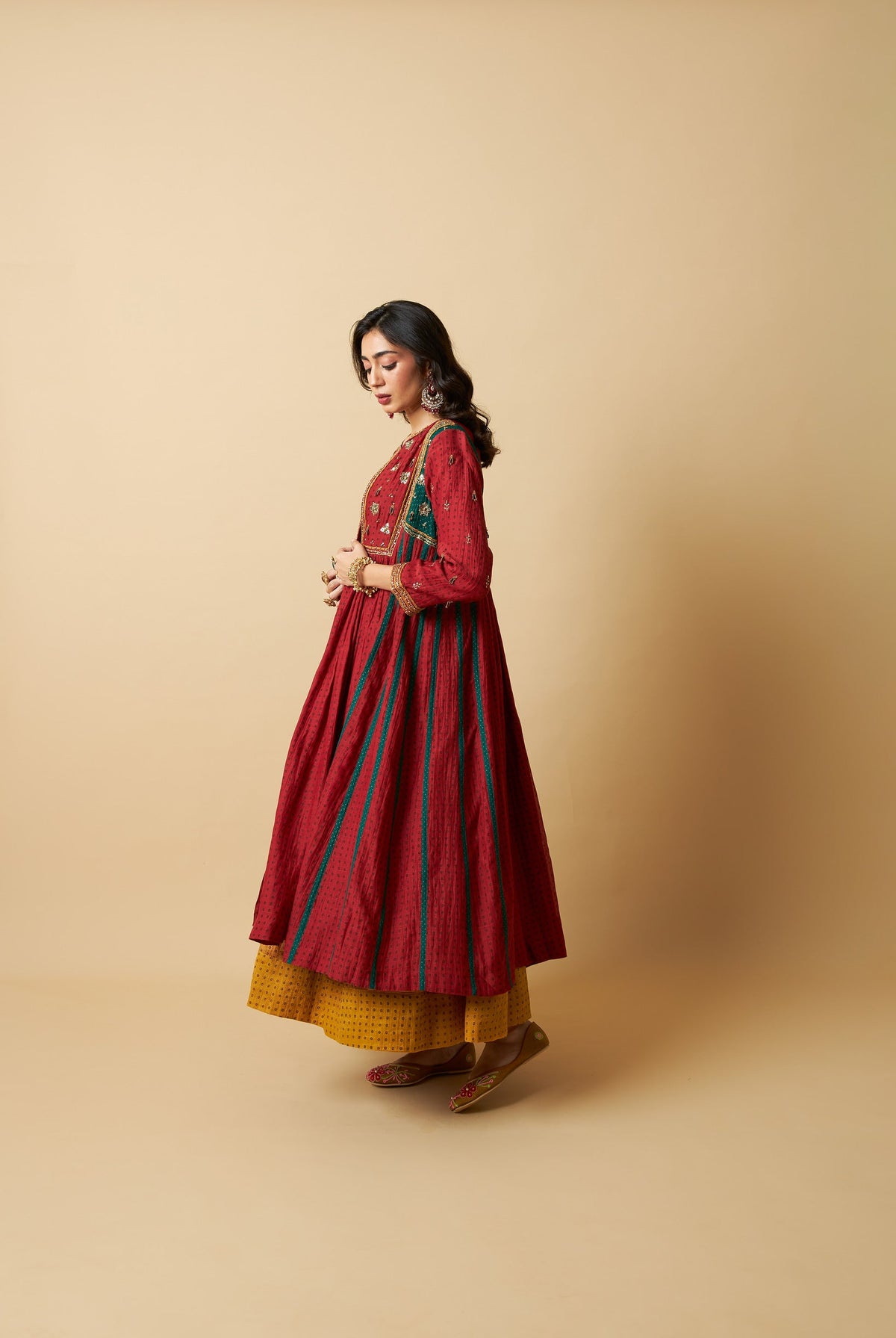 Rangrez Embroidered Kurta Set- Set of 3 - CiceroniKurta Set, Festive WearPants and Pajamas