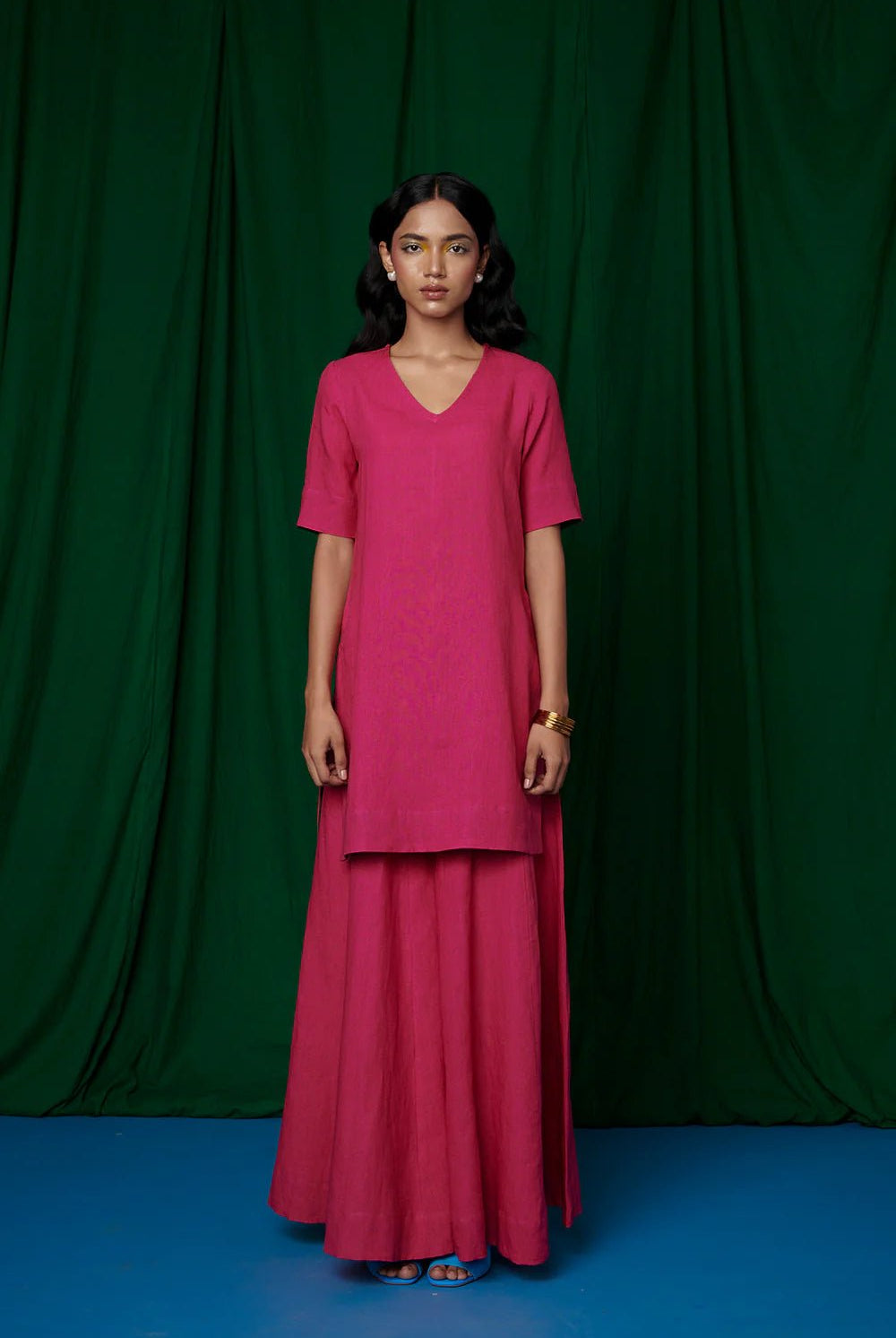 Rani Linen Sharara Set - CiceroniKurta Set, Everyday WearSaphed