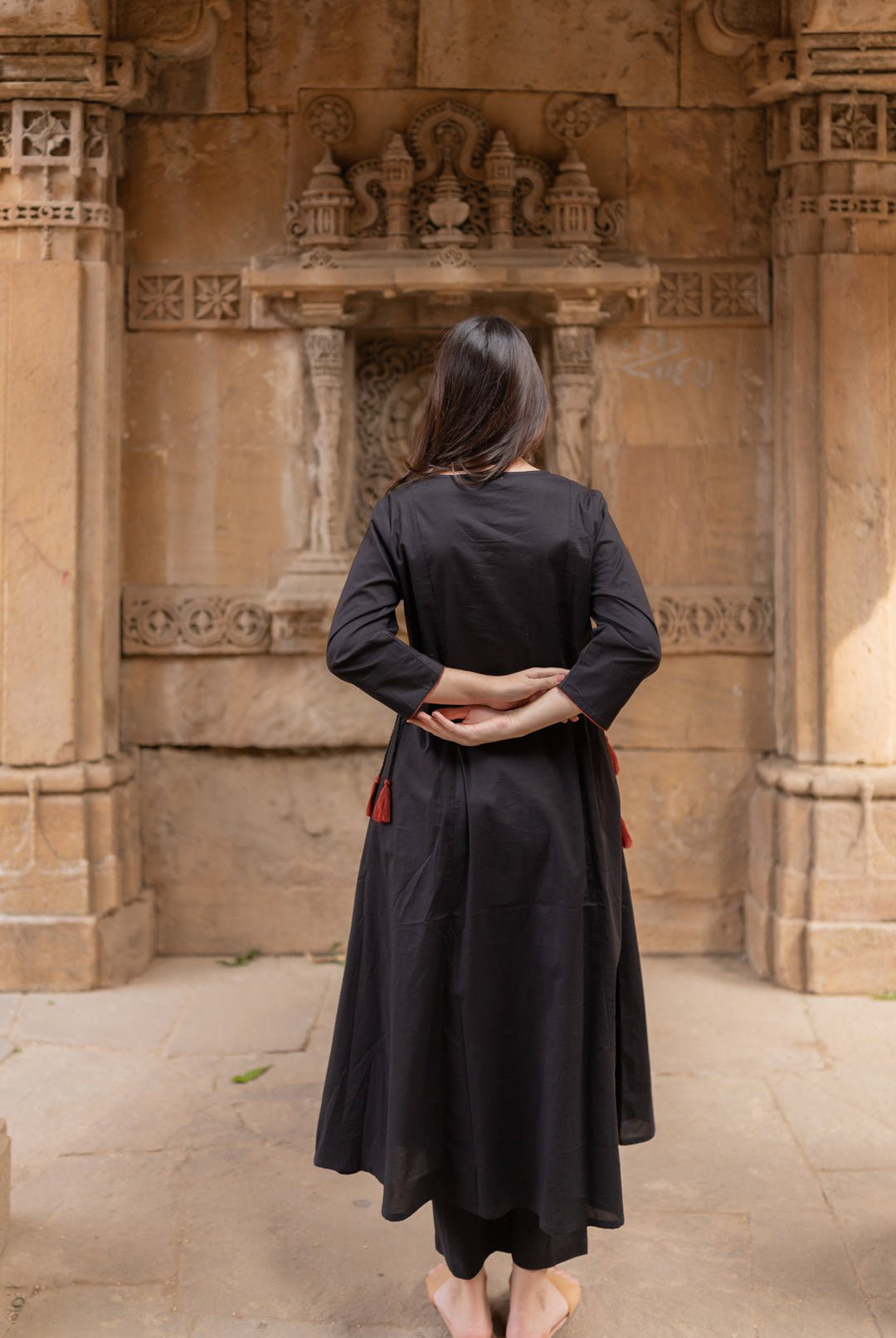 Rann Black Kurta Set with Ajrakh Dupatta - CiceroniKurta Set, Everyday WearMaidaan