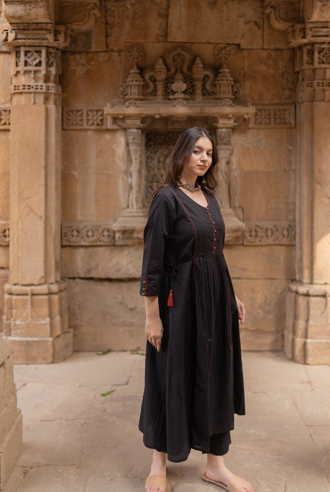 Rann Black Kurta Set with Ajrakh Dupatta - CiceroniKurta Set, Everyday WearMaidaan