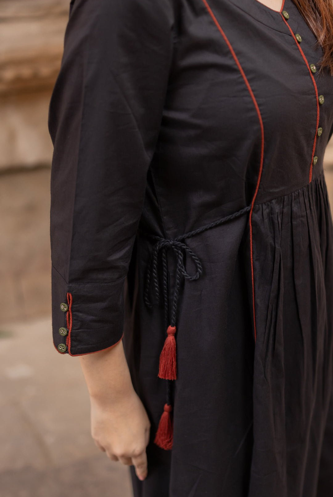 Rann Black Kurta Set with Ajrakh Dupatta - CiceroniKurta Set, Everyday WearMaidaan