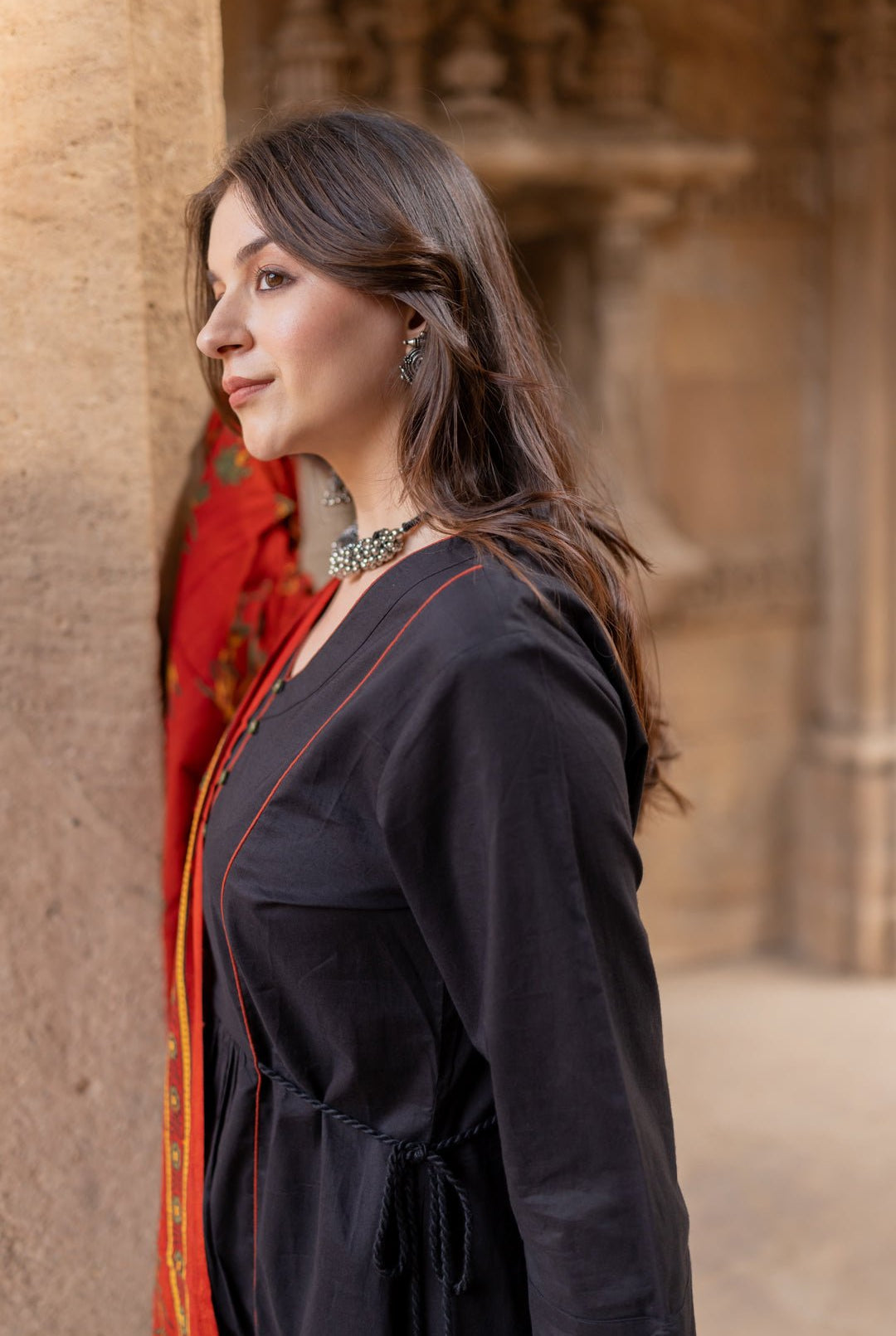 Rann Black Kurta Set with Ajrakh Dupatta - CiceroniKurta Set, Everyday WearMaidaan