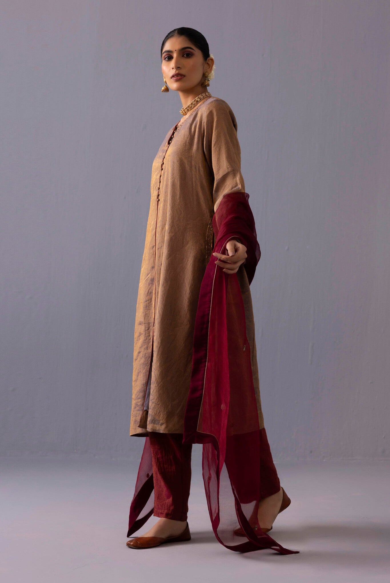 Rashmi Kurta Set - Grey - CiceroniKurta SetsLabel Shreya Sharma