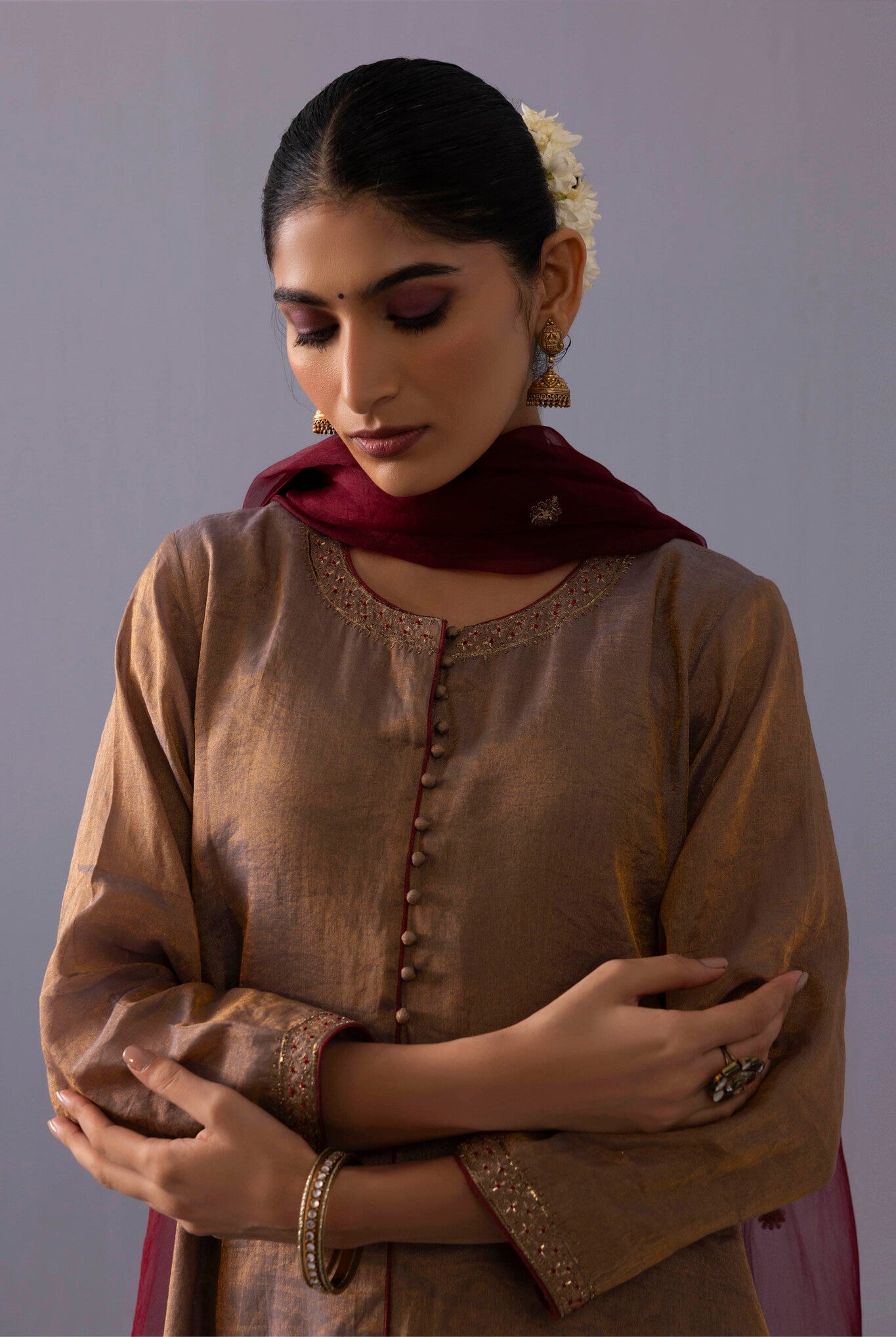 Rashmi Kurta Set - Grey - CiceroniKurta SetsLabel Shreya Sharma