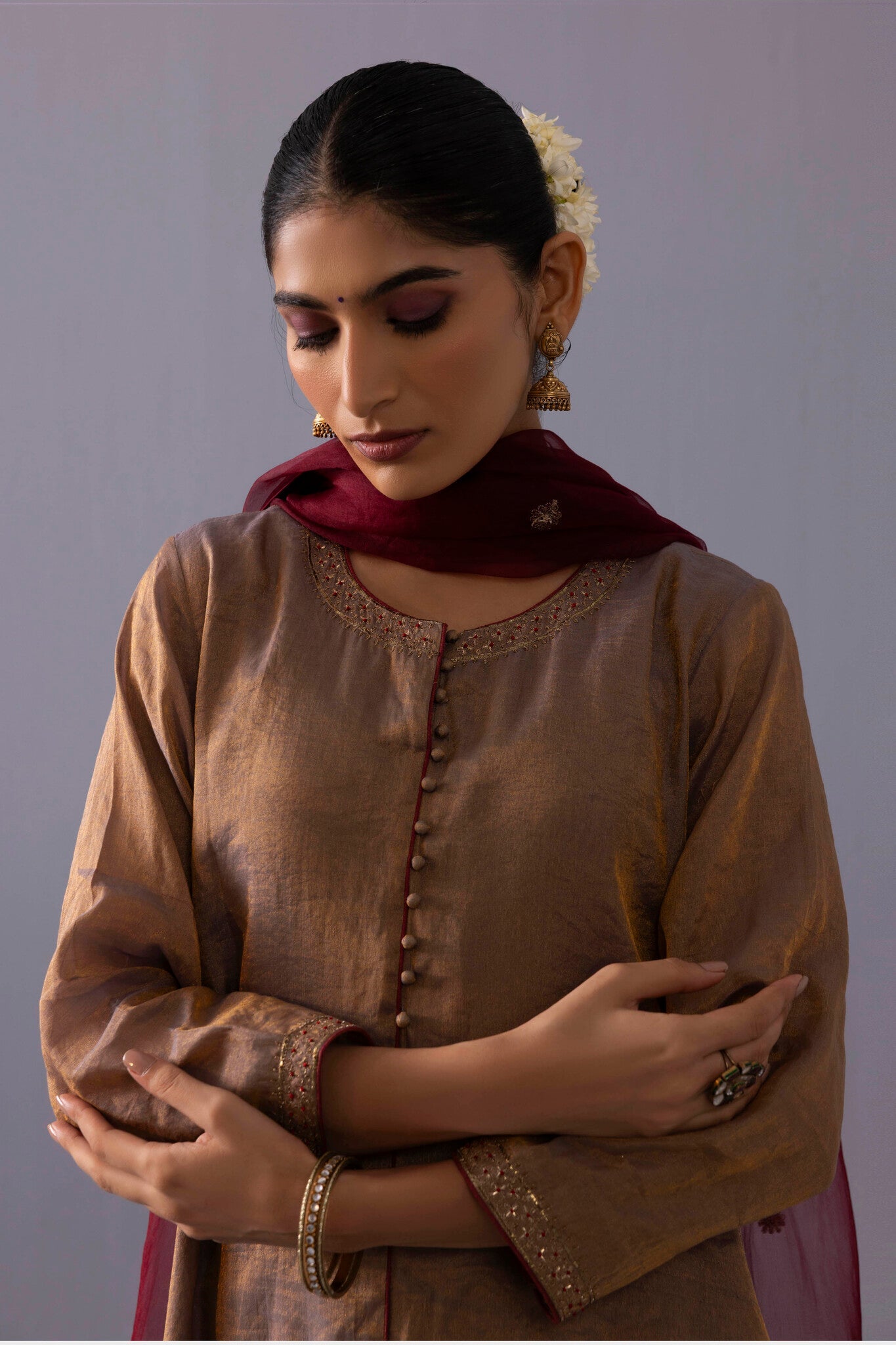 Rashmi Kurta Set - Grey - CiceroniKurta SetsLabel Shreya Sharma