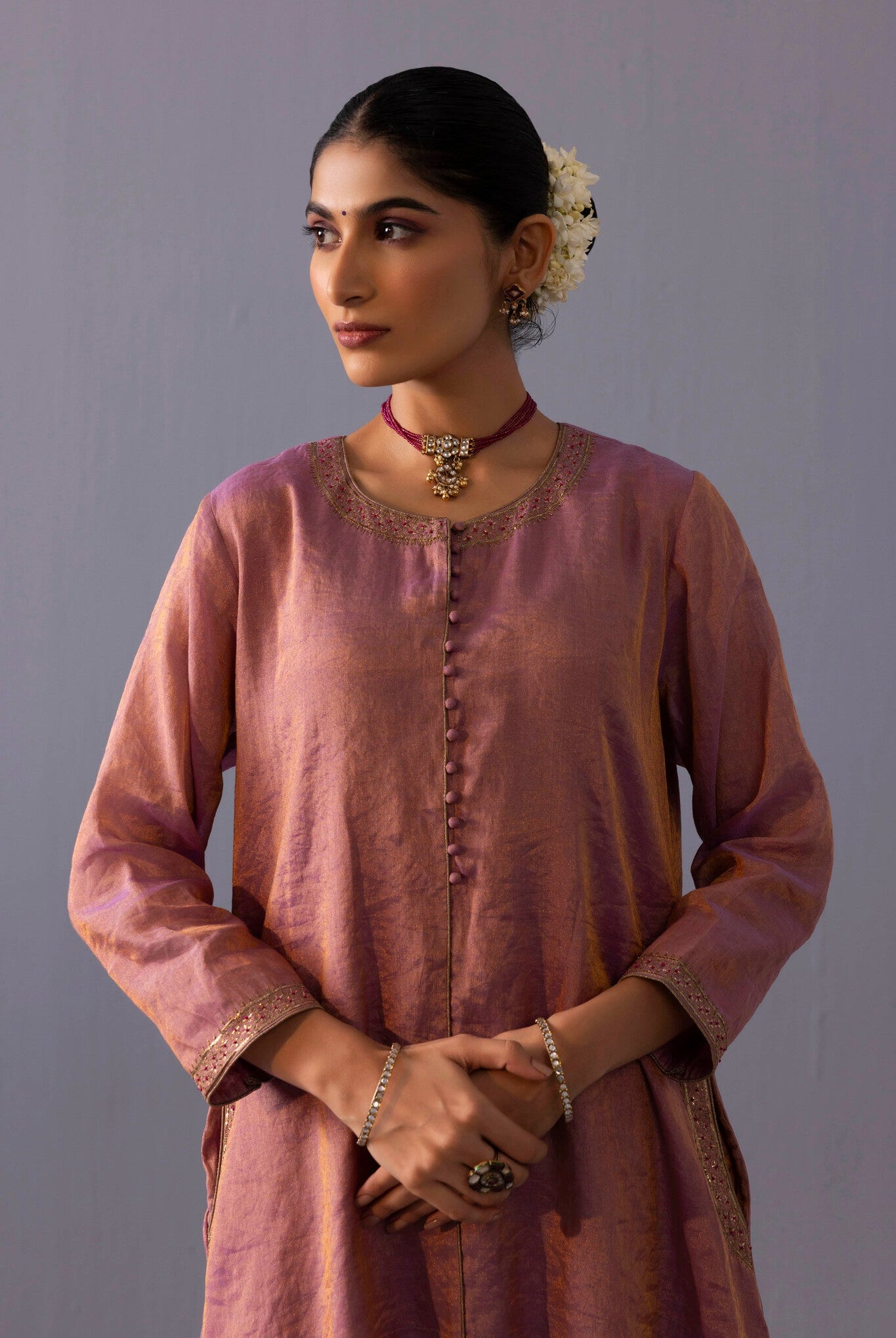 Rashmi Kurta Set - Pink - CiceroniKurta SetsLabel Shreya Sharma