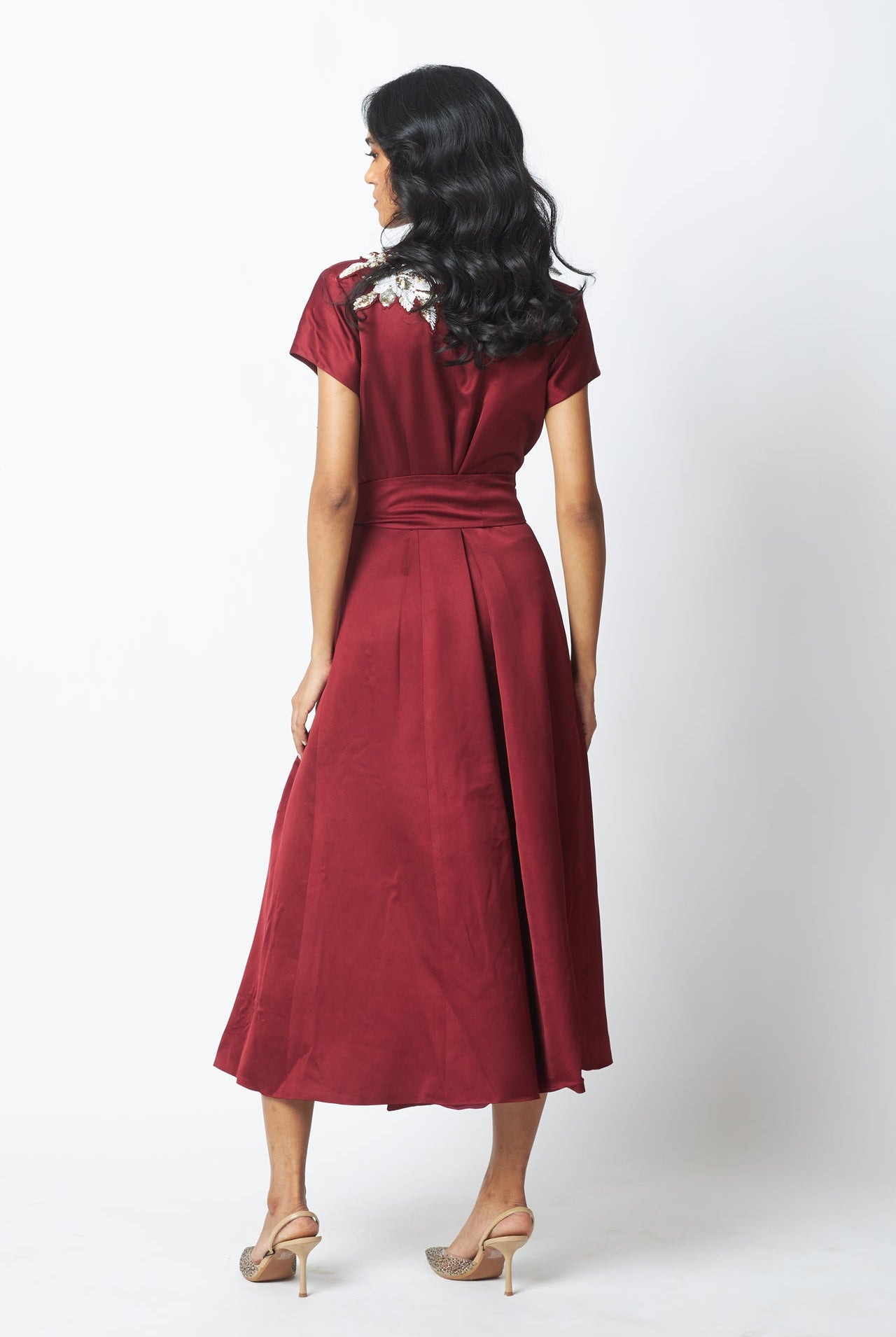 Ravena - Floral Broach Long Wrap Dress - CiceroniDressMadder Much