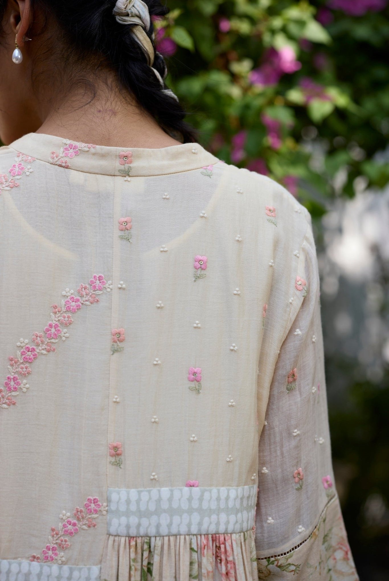 Raye Tunic - Ecru and Peach - CiceroniKurta, Everyday WearKhyati Rughani