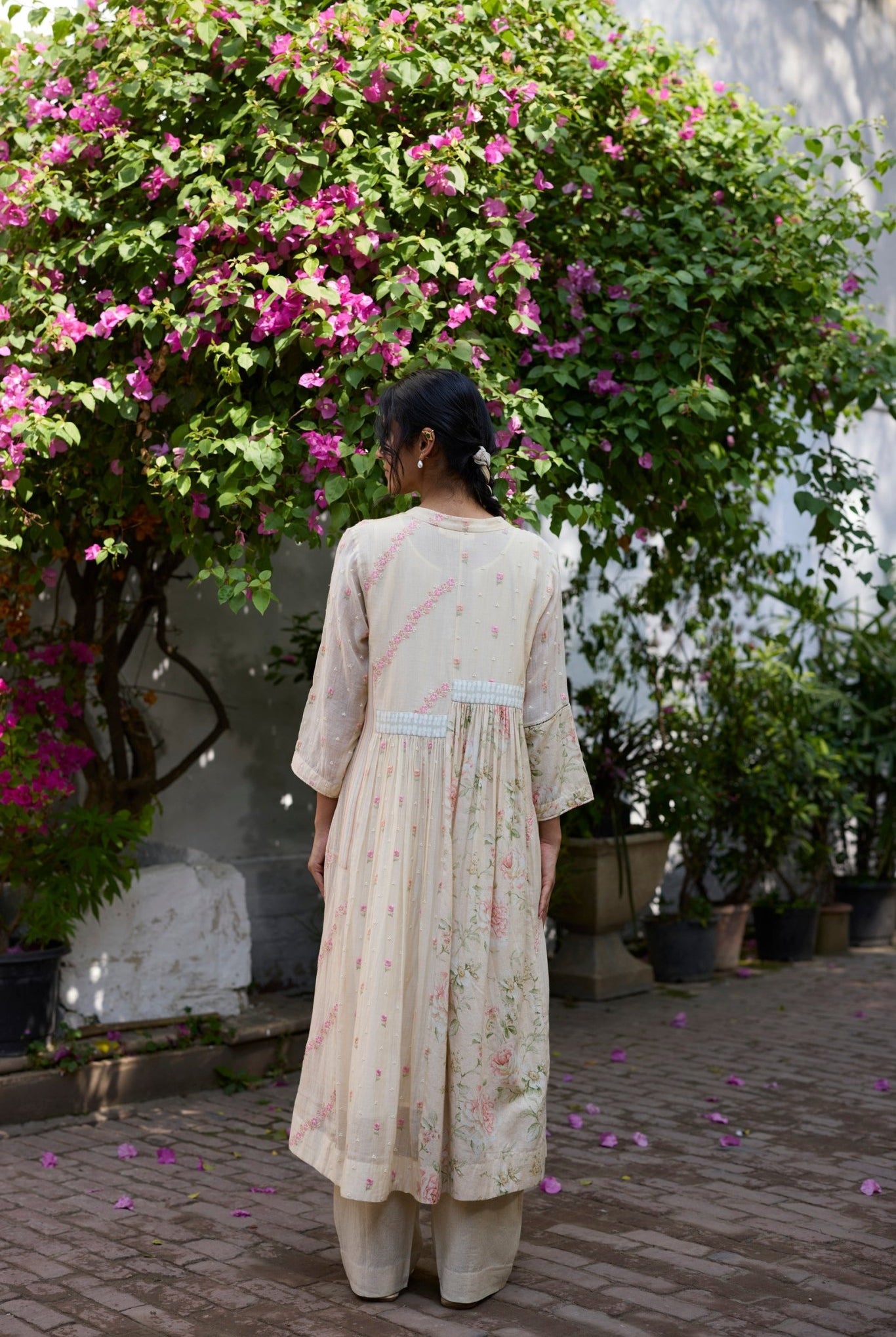 Raye Tunic - Ecru and Peach - CiceroniKurta, Everyday WearKhyati Rughani