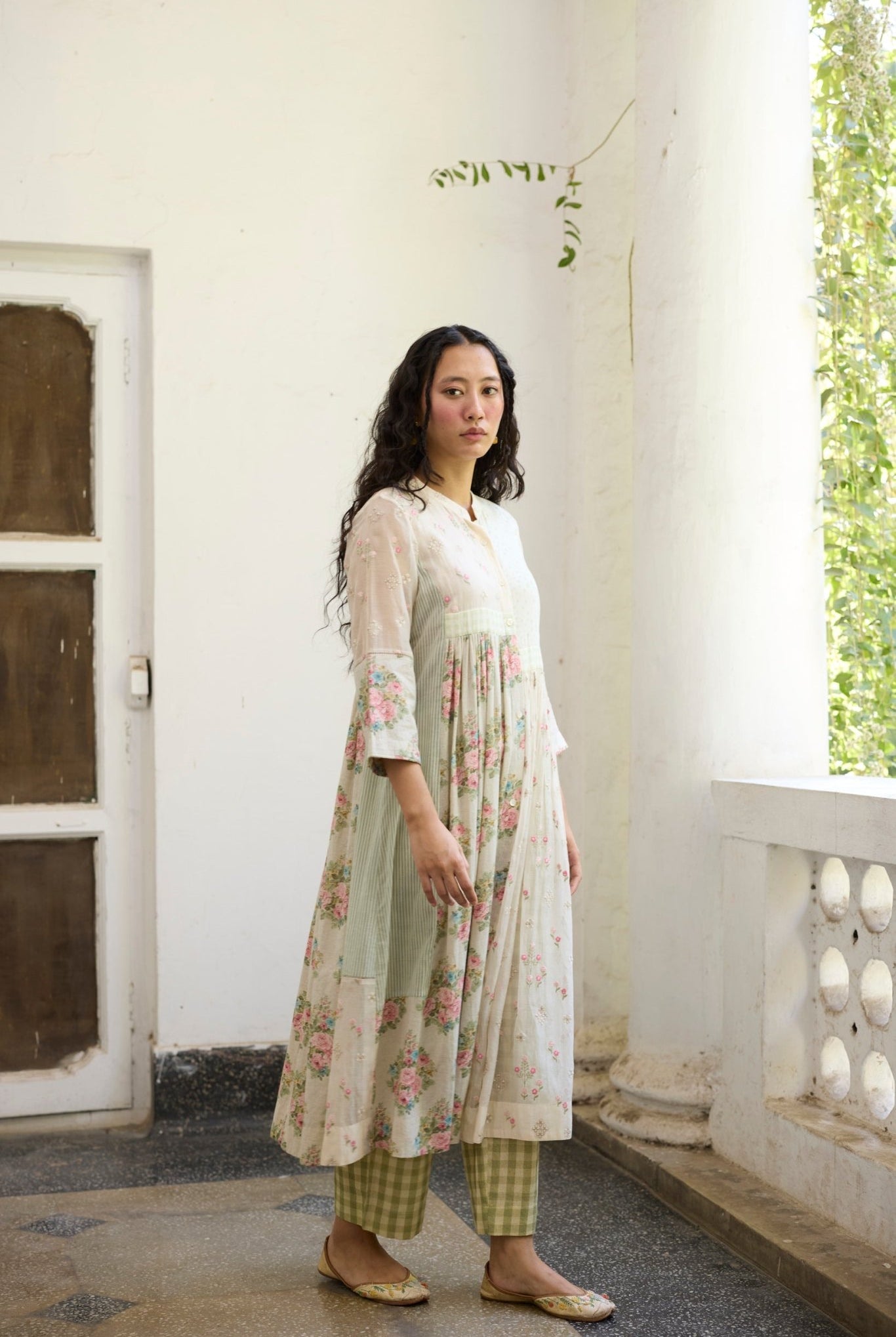 Raye Tunic Set - Off white and Pink - CiceroniKurta Set, Everyday WearKhyati Rughani