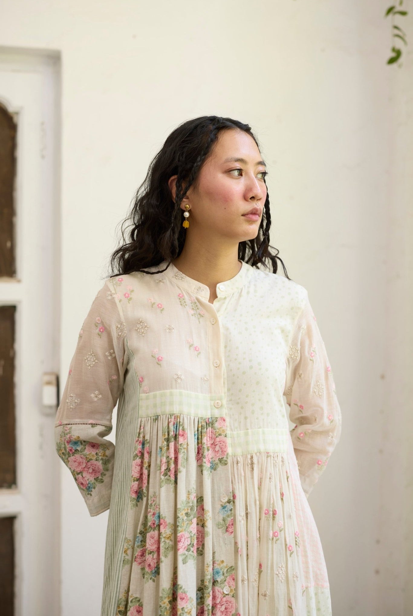 Raye Tunic Set - Off white and Pink - CiceroniKurta Set, Everyday WearKhyati Rughani