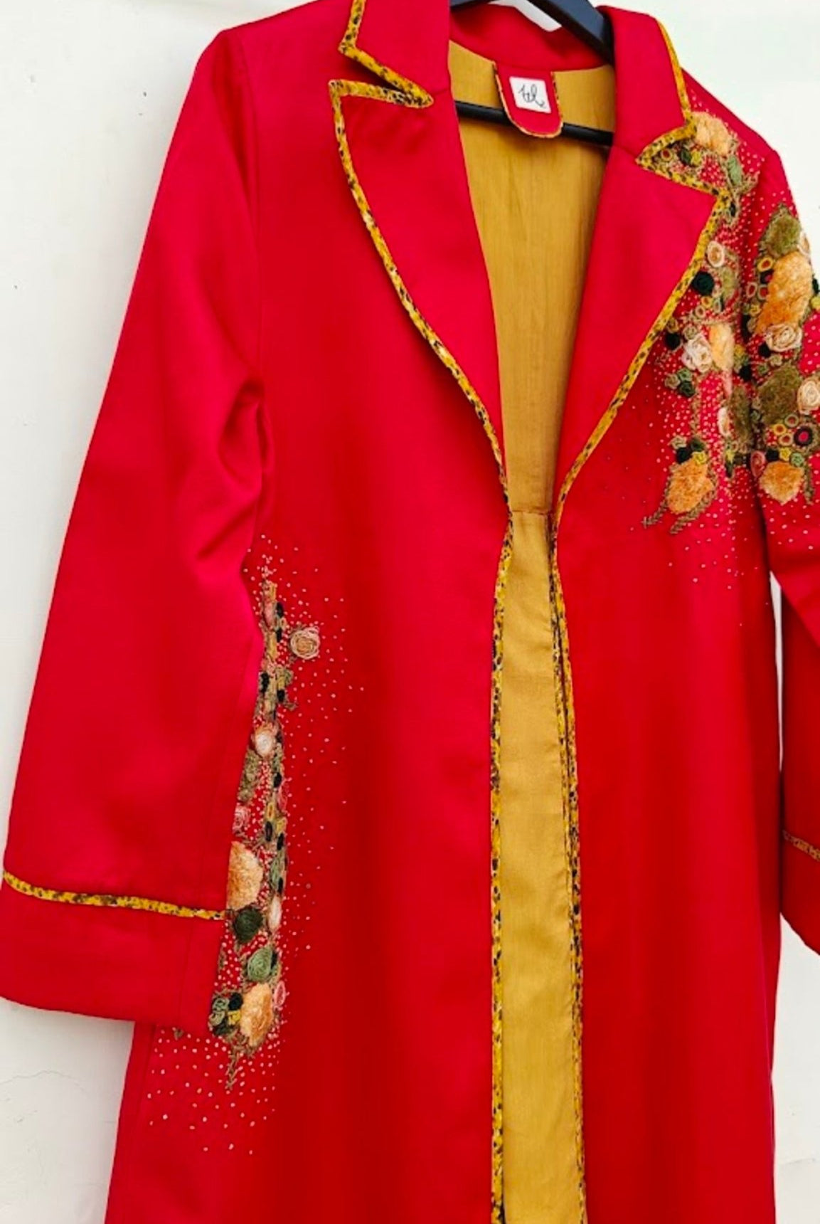 Red Impasto Trench - CiceroniJacketsTil