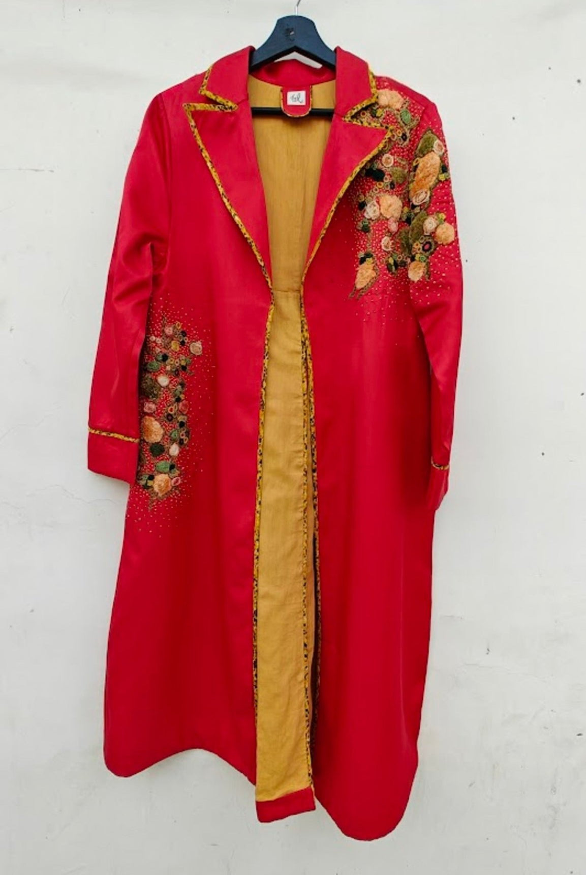Red Impasto Trench - CiceroniJacketsTil